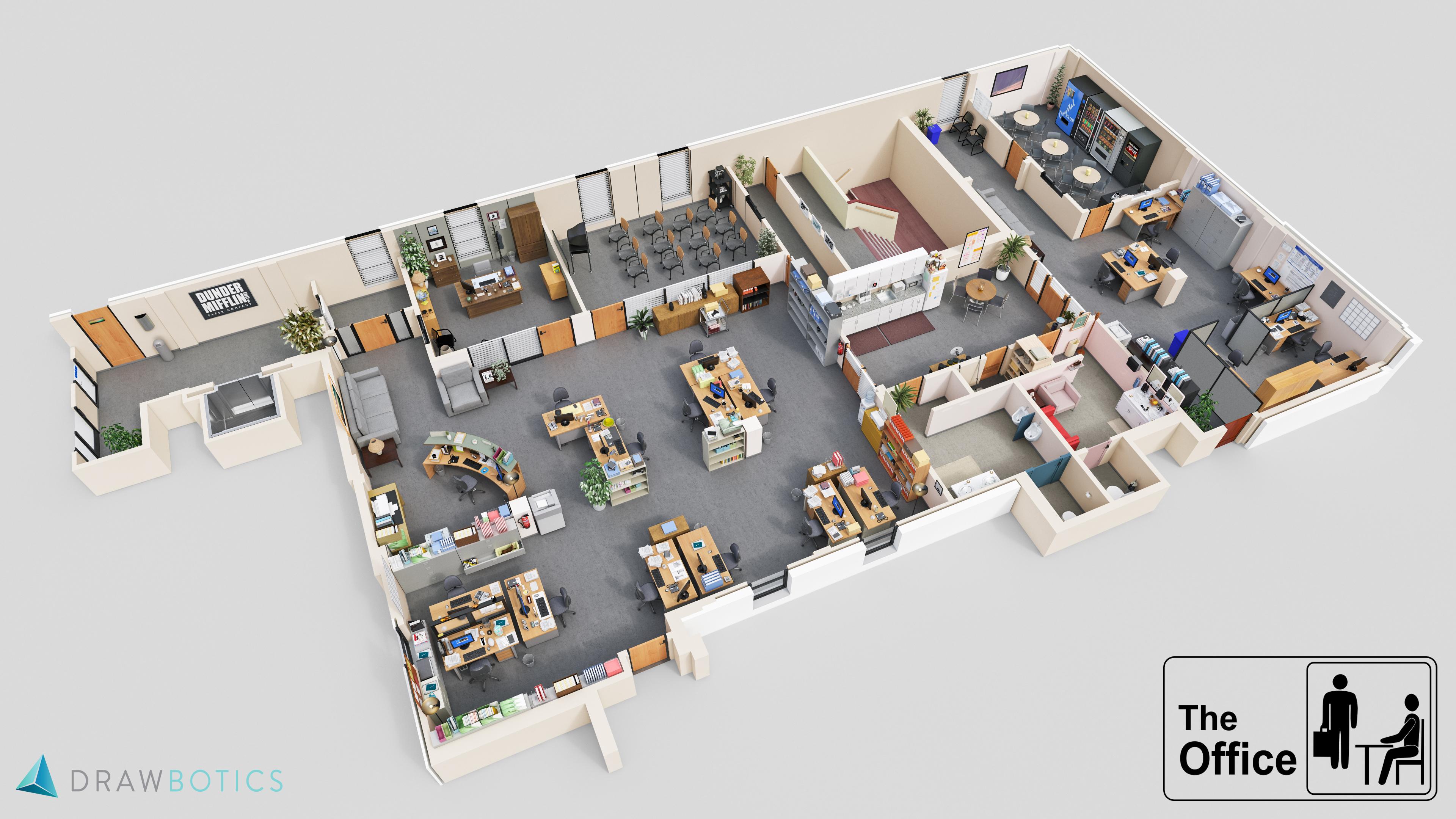General 3840x2160 The Office artwork digital art office interior design Architecture models CGI