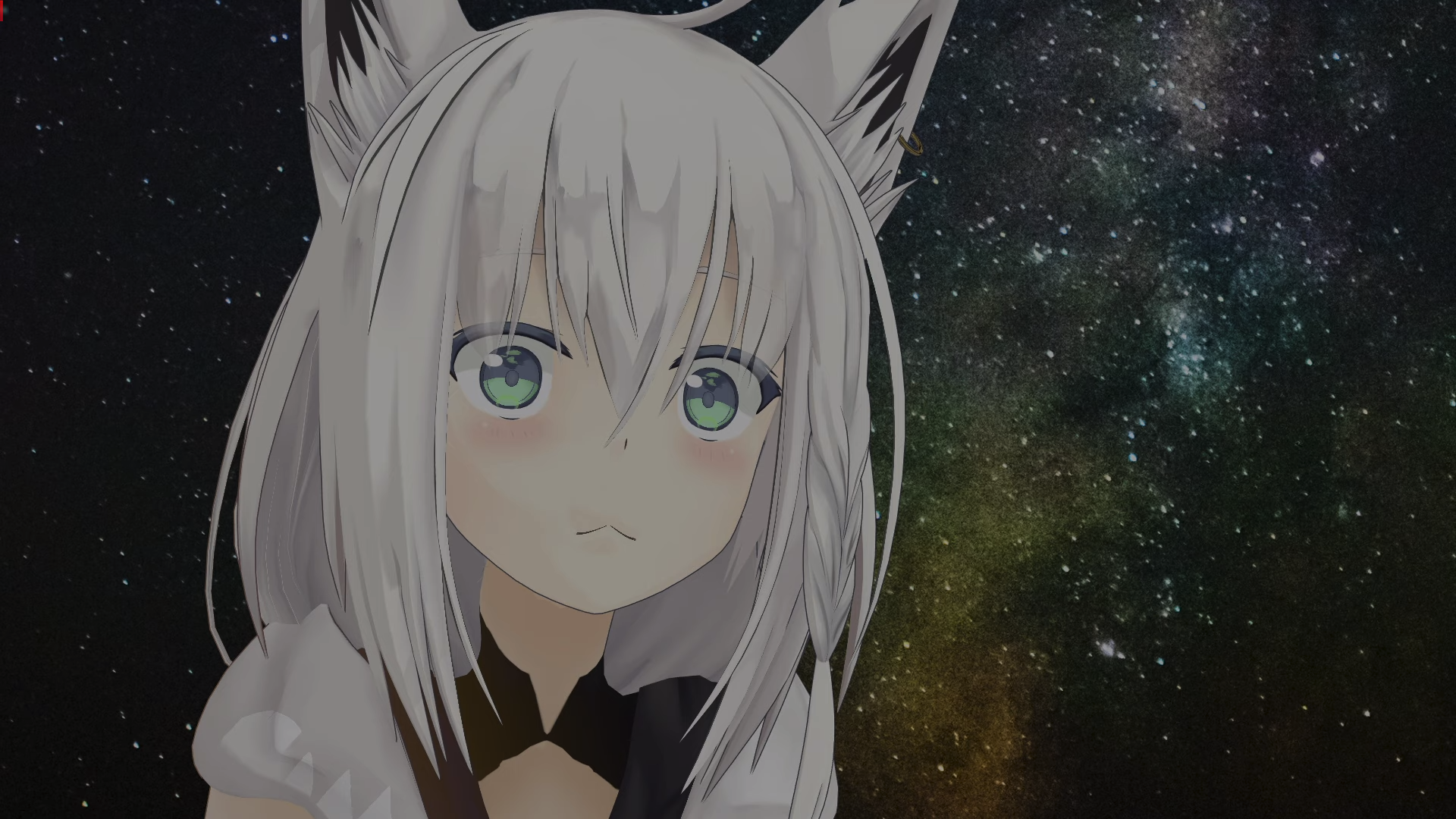 Anime 1920x1080 Shirakami Fubuki anime girls animal ears tail Hololive white hair fox girl cat girl Virtual Youtuber