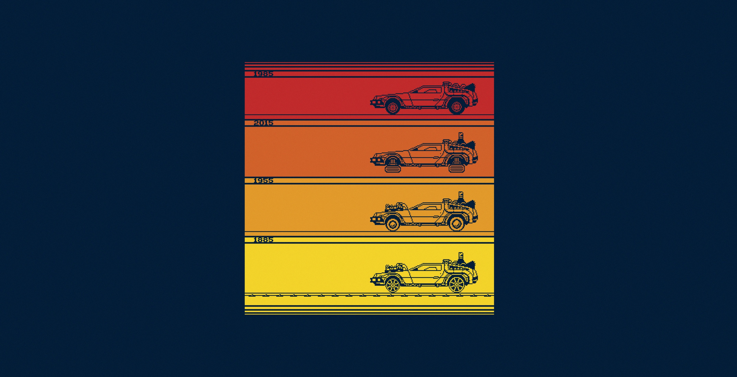General 2500x1280 minimalism car vehicle movies Back to the Future DeLorean Time Machine artwork simple background