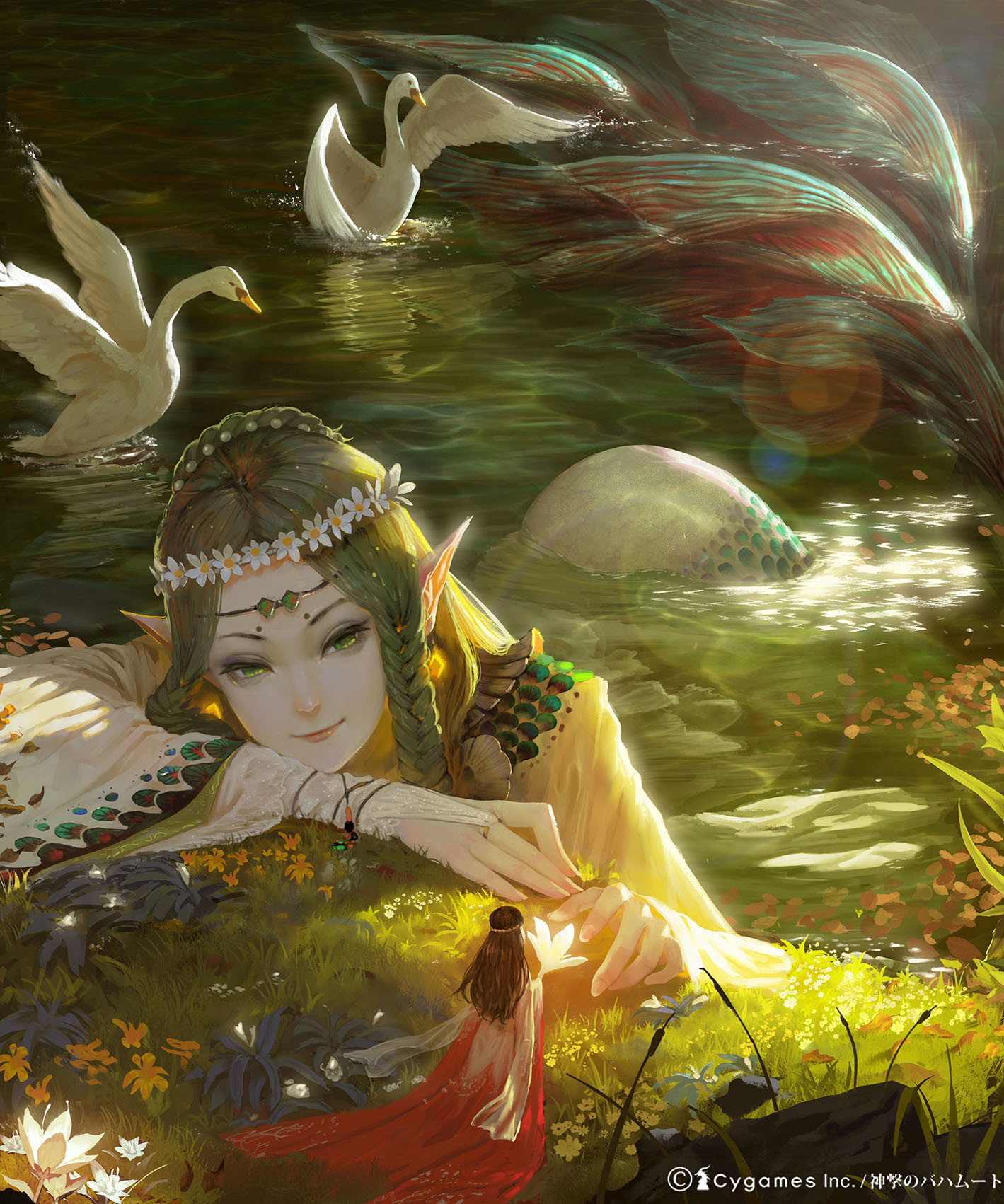 Anime 1419x1702 Rui Li anime girls fantasy girl Shingeki no Bahamut artwork anime mermaids