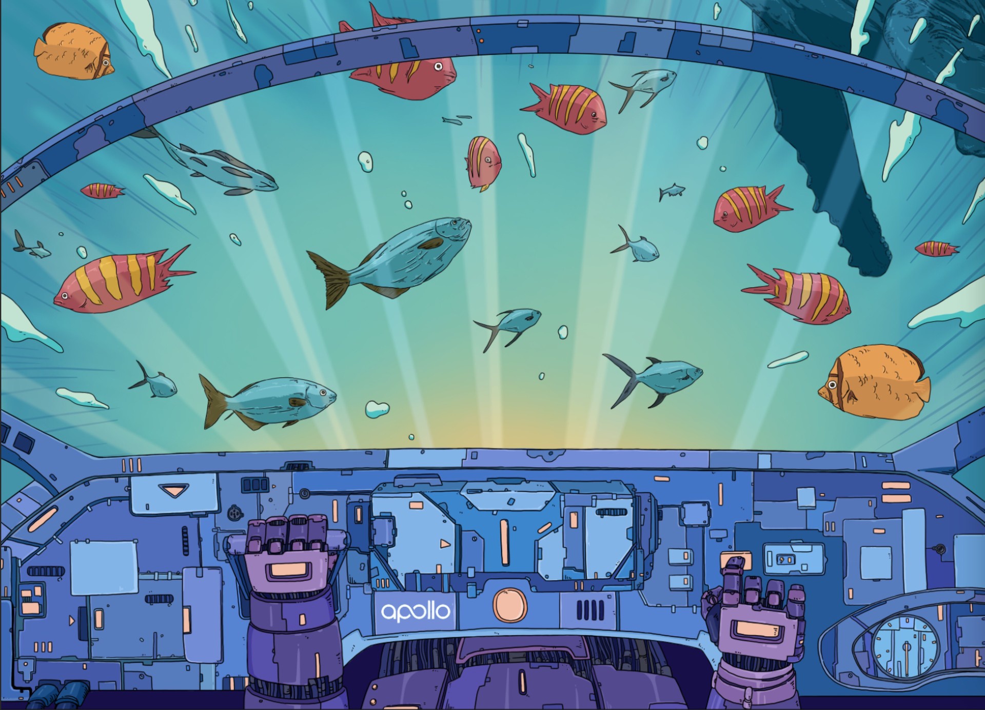 General 1920x1385 fish science fiction vehicle underwater artwork digital art