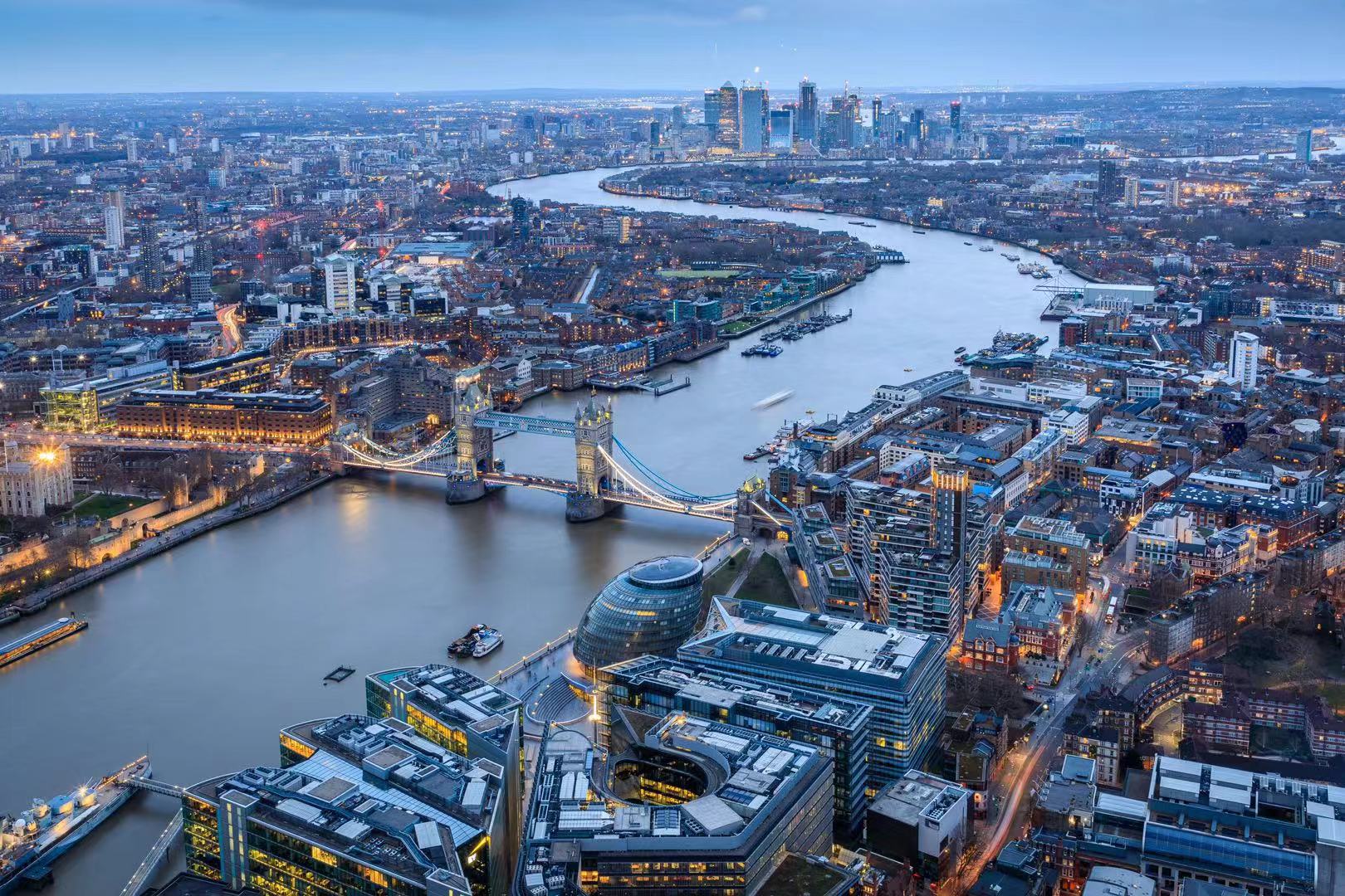 General 1620x1080 London city river Tower Bridge River Thames England cityscape evening UK aerial view
