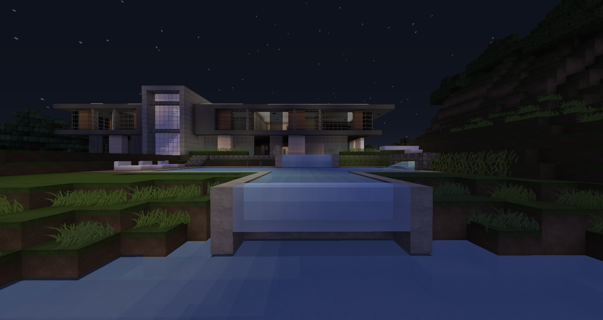 General 1920x1018 Minecraft house modern mansions architecture digital art