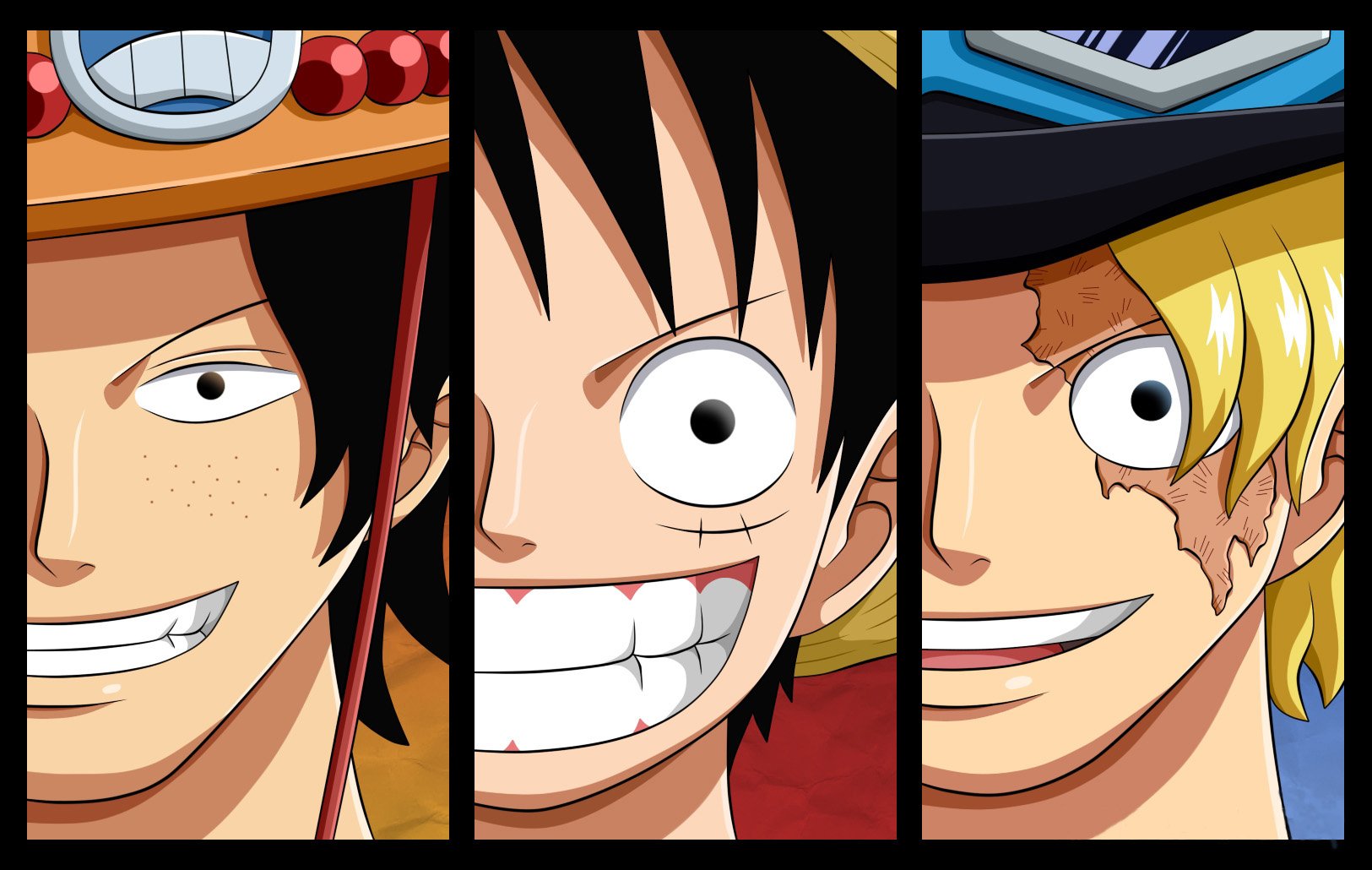 Anime 1625x1030 One Piece Monkey D. Luffy Sabo  Portgas D. Ace