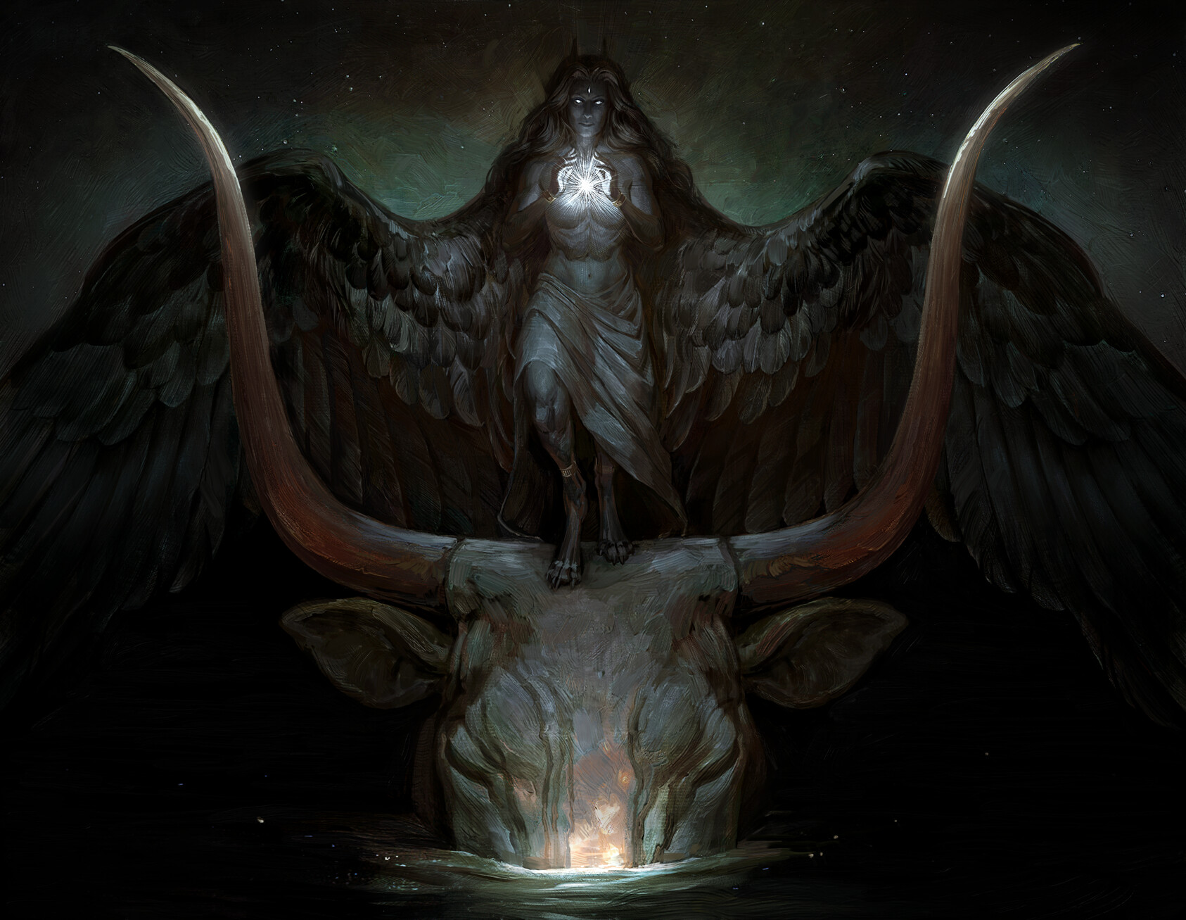 General 1686x1307 artwork wings angel buffalo demon frontal view