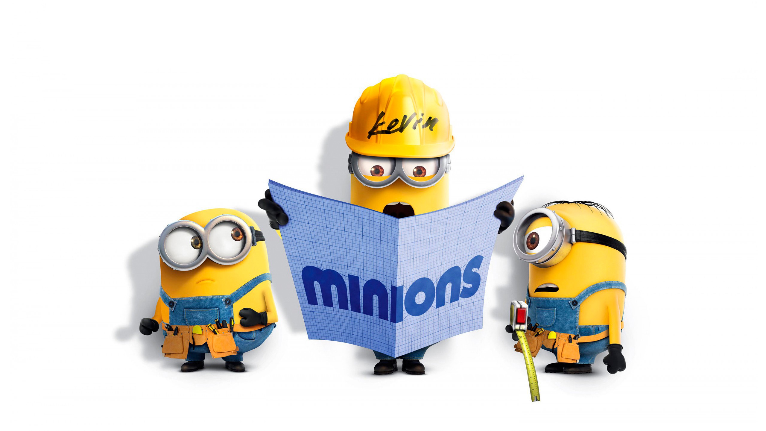 General 2560x1440 minions white animation movie characters digital art simple background