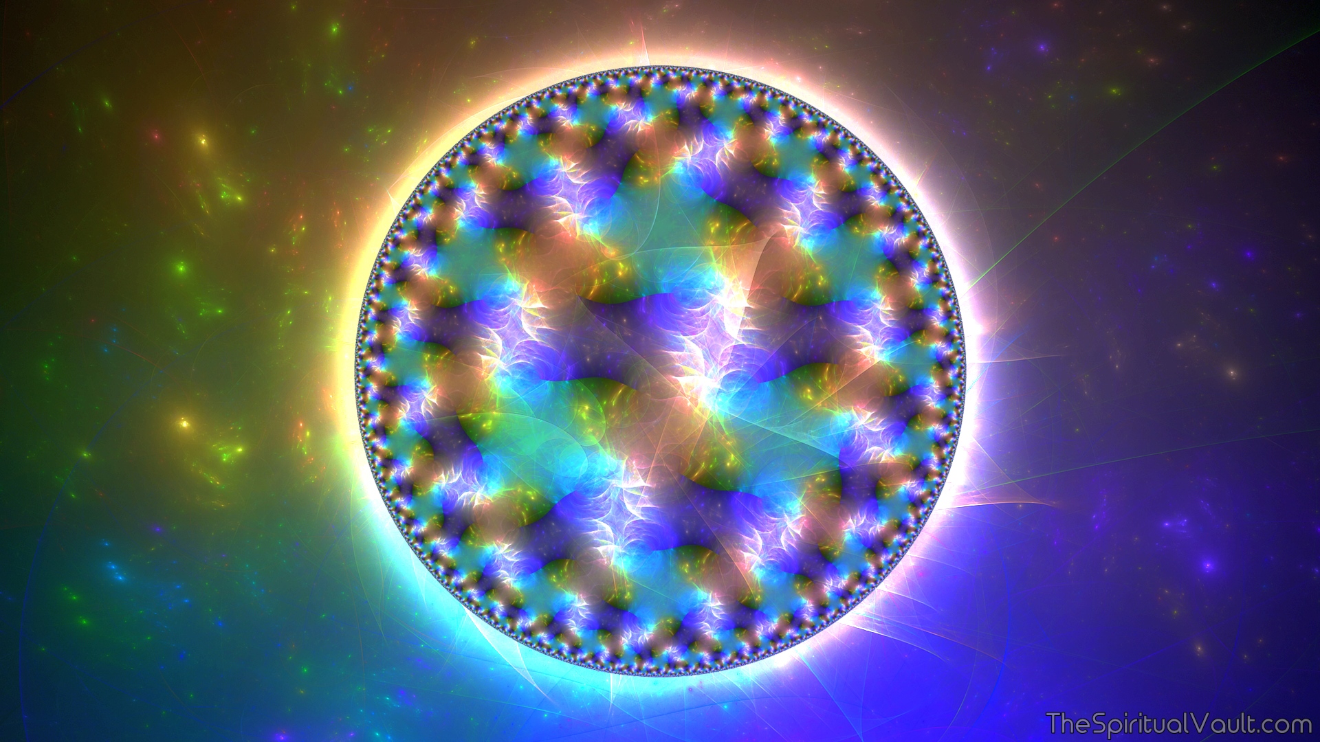 General 1920x1080 abstract colorful circle fractal hologram