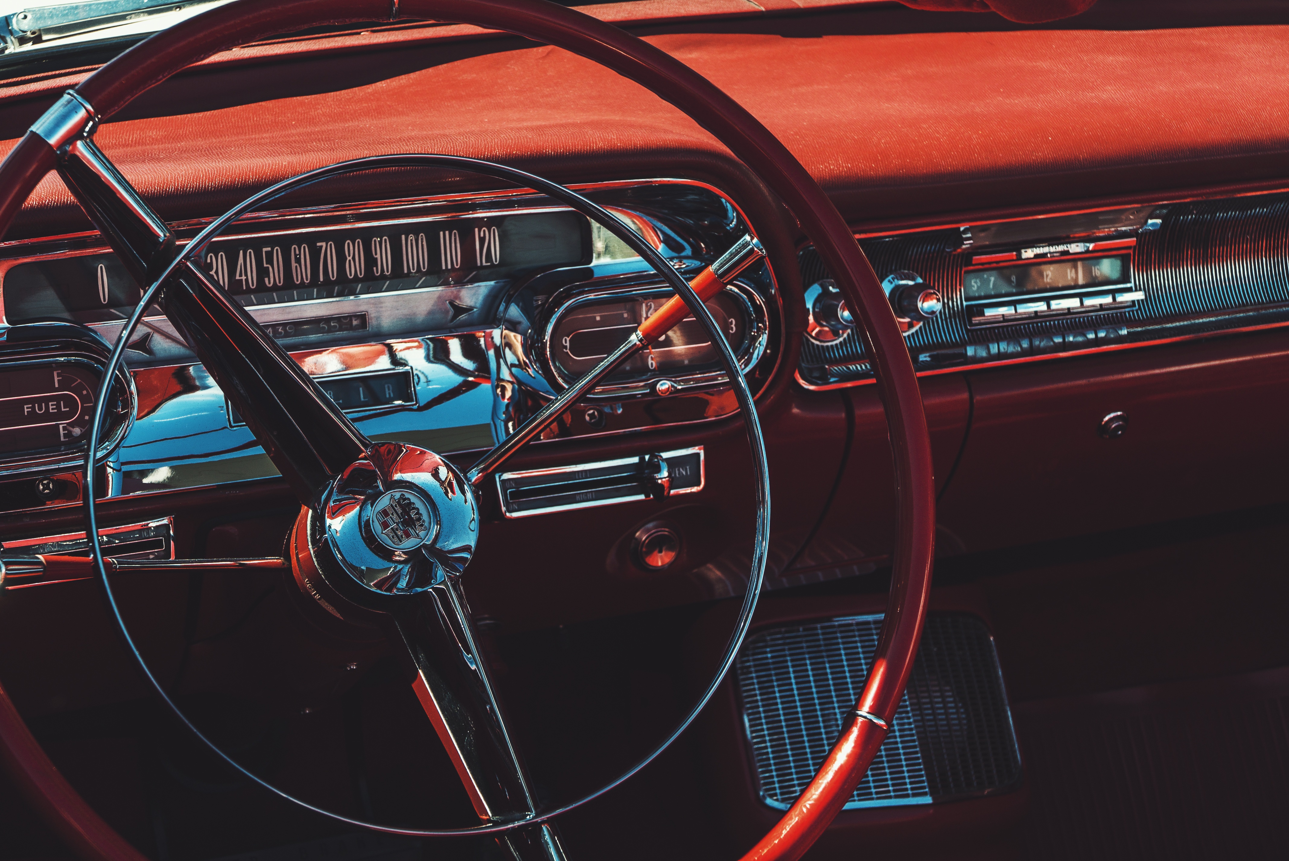 General 4272x2856 car classic car oldtimers vehicle interior car interior steering wheel Cadillac Cadillac Series 70 1950s speedometer