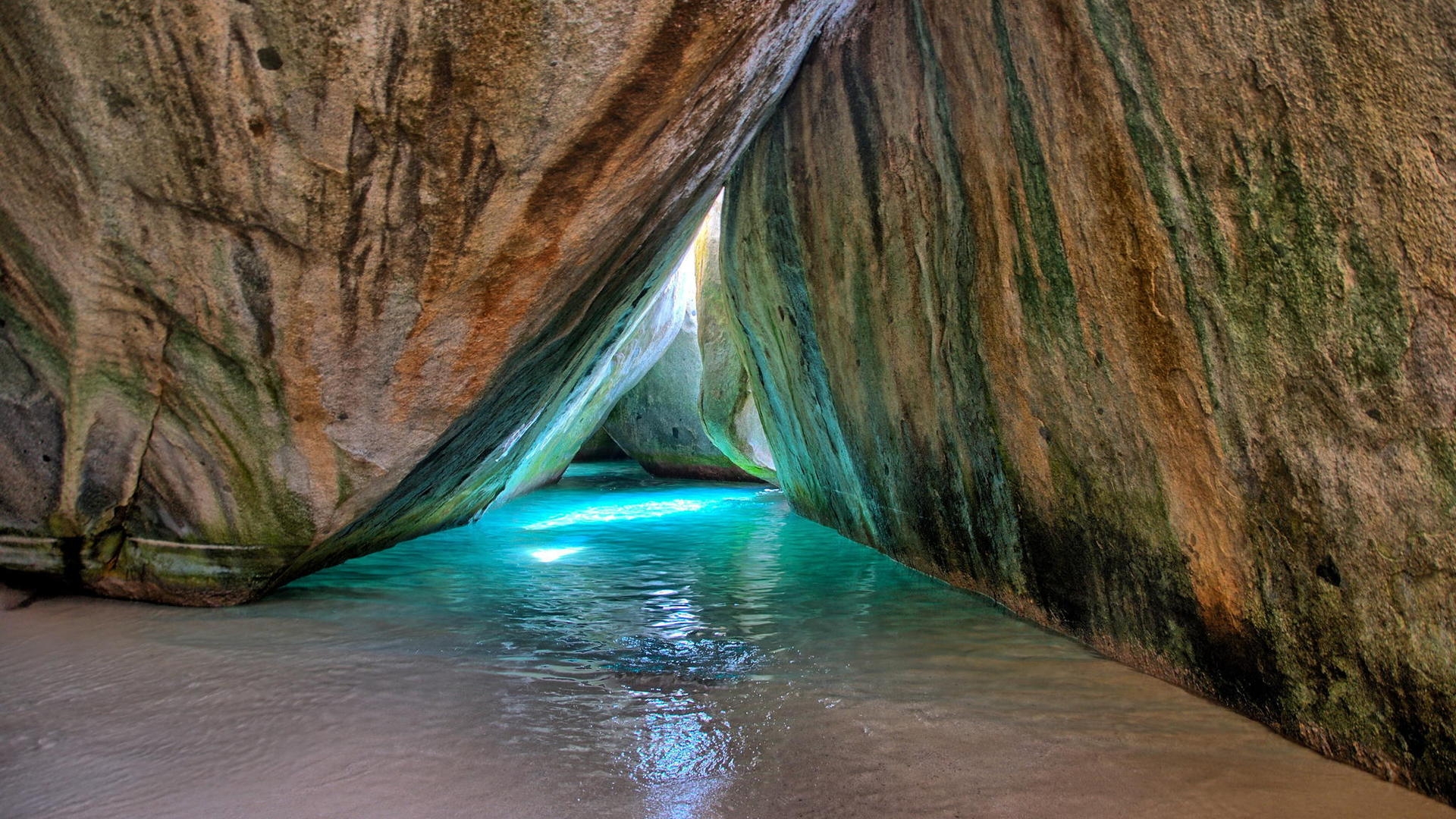 General 1920x1080 beach sea cave turquoise