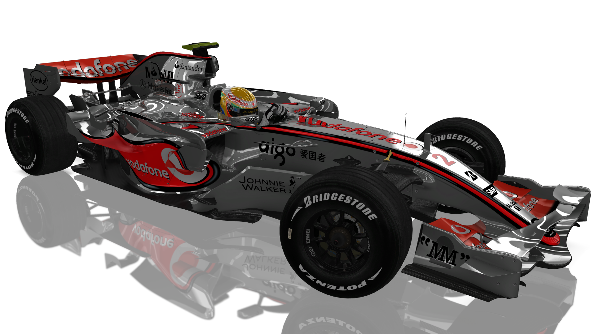 General 1920x1080 Formula 1 Lewis Hamilton black background race cars Assetto Corsa digital art