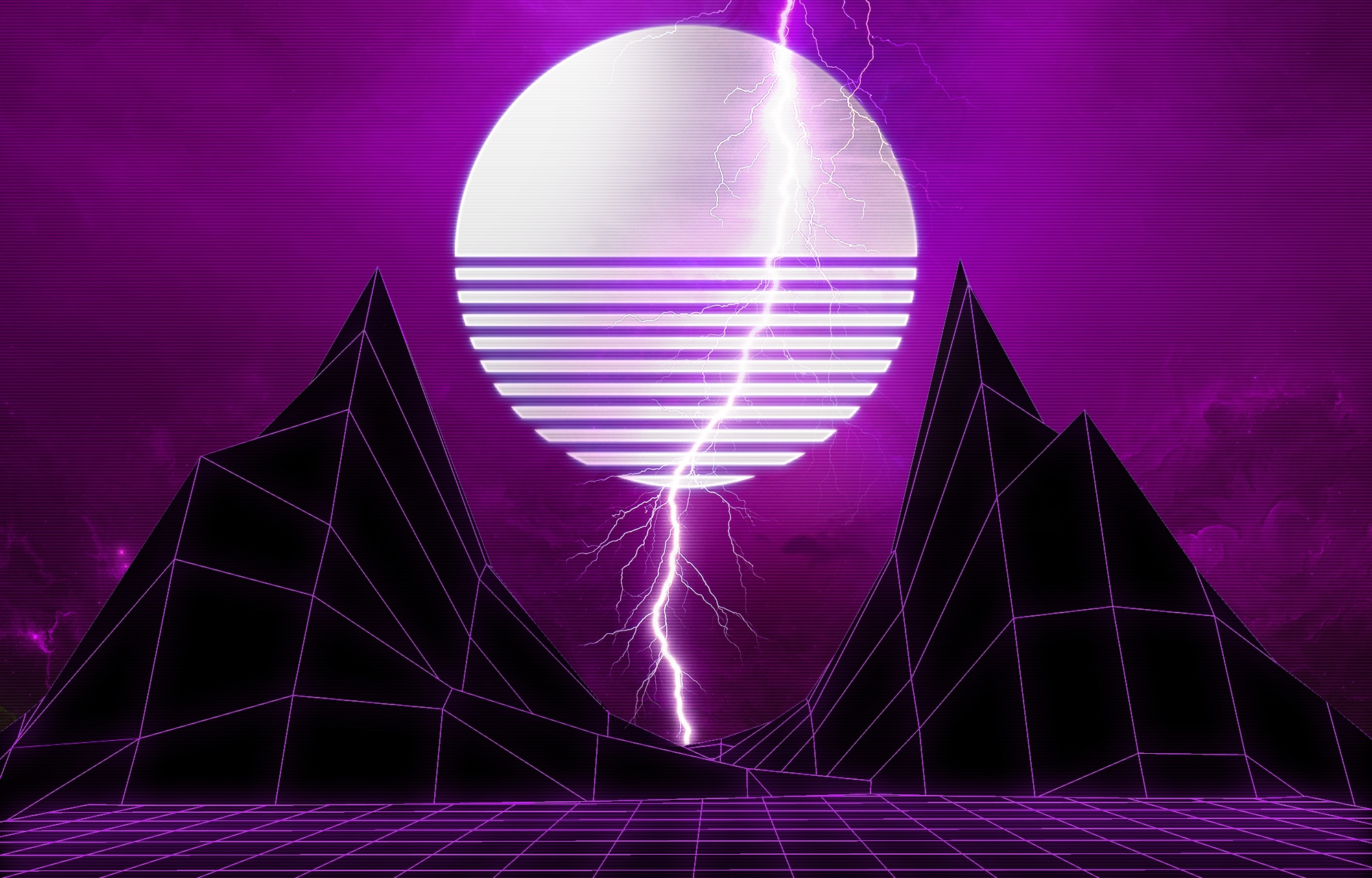 General 2000x1280 synthwave digital art retrowave illustration purple