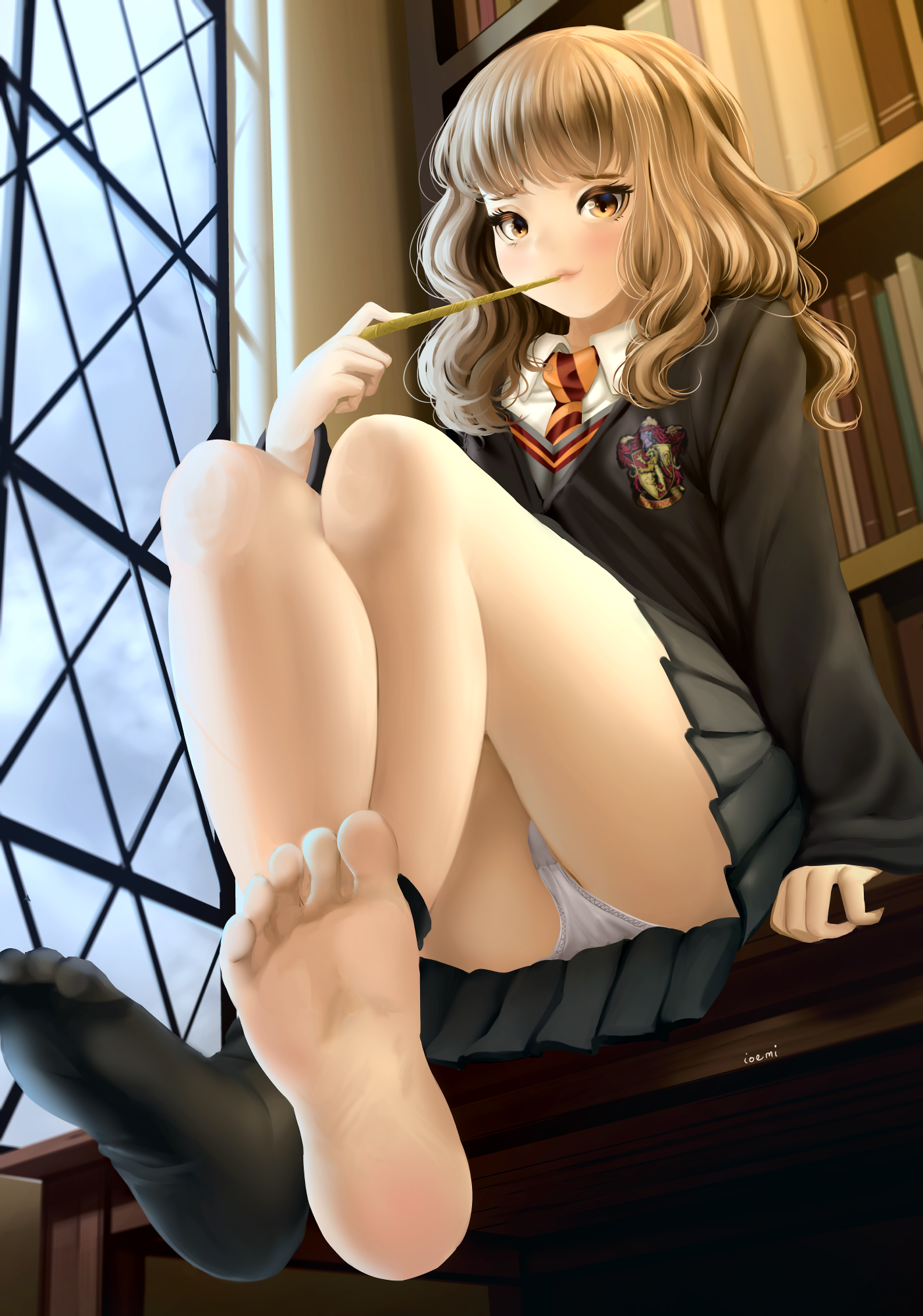 Anime 1404x2000 anime anime girls digital art artwork 2D portrait display Harry Potter Hermione Granger feet foot fetishism
