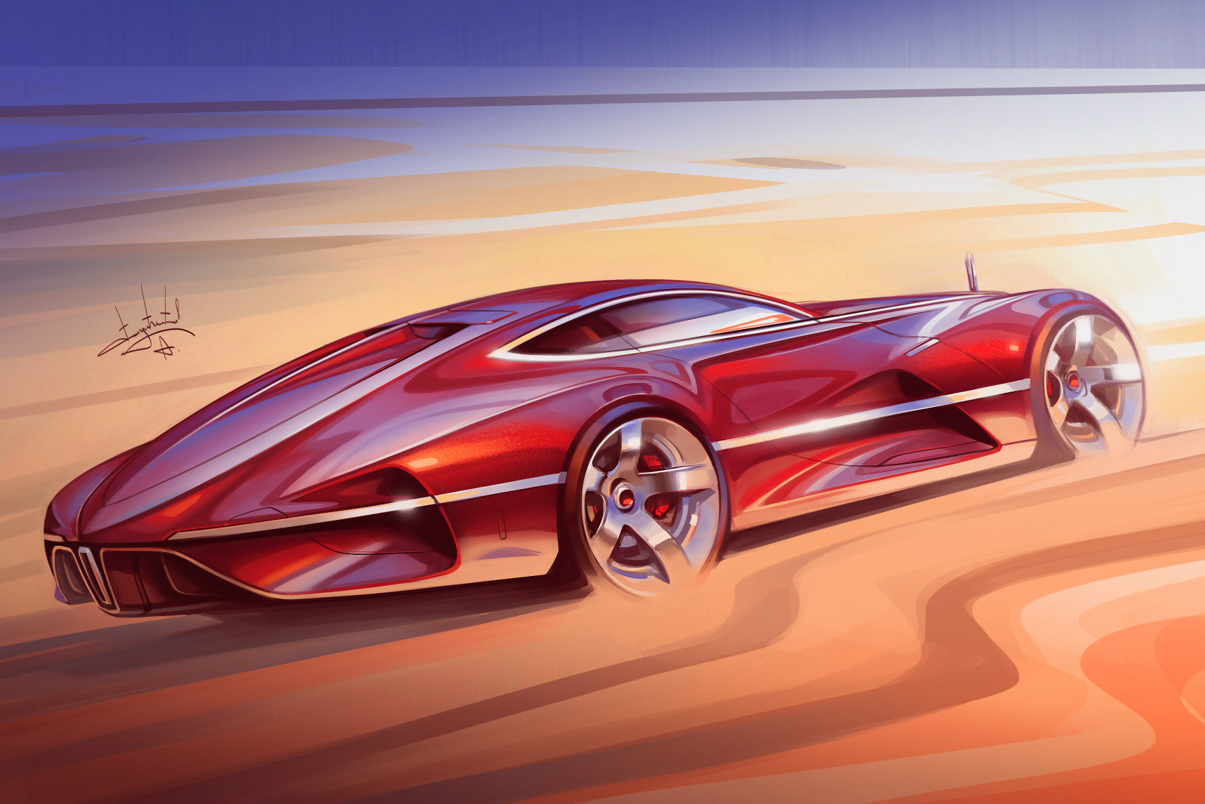 General 1717x1146 Aleksandr Sidelnikov simple background concept art concept cars car sports car sand desert