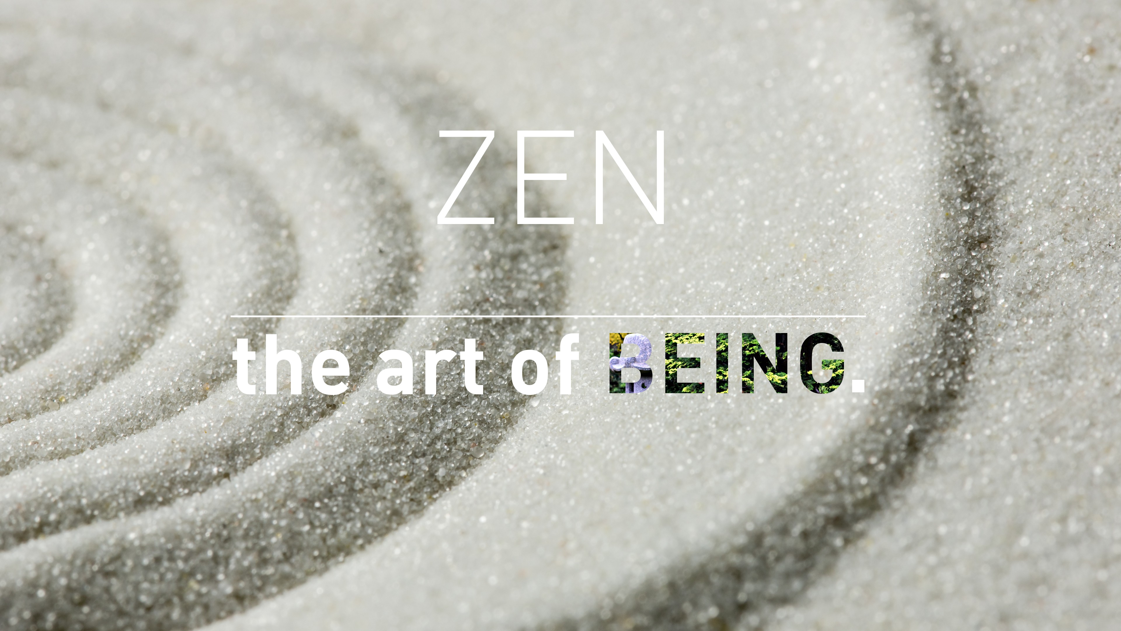 General 3840x2160 zen Enlightenment  meditation sand typography closeup text digital art