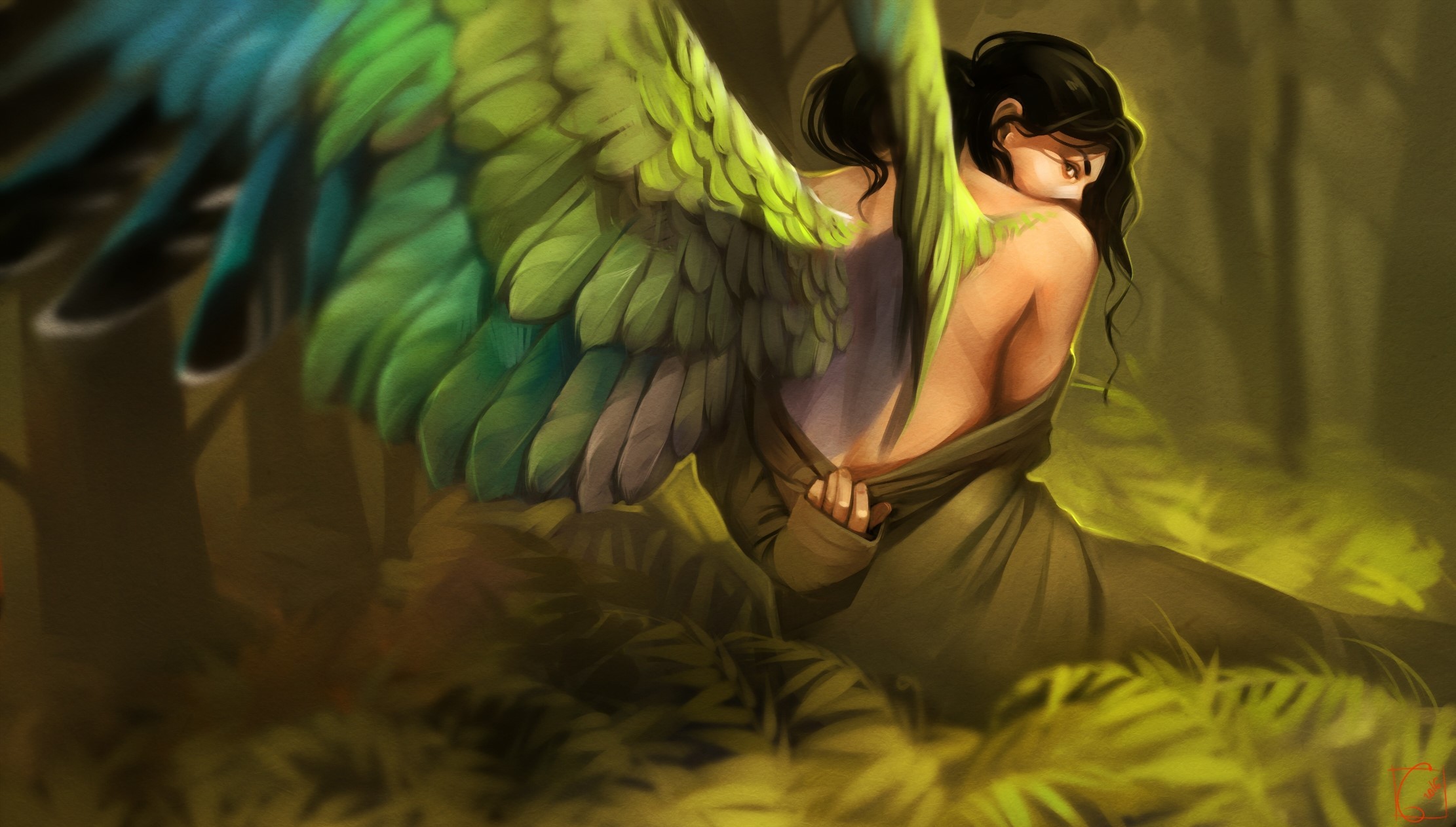 General 2222x1263 fantasy art wings fantasy girl Alexandra GaudiBuendia Khitrova
