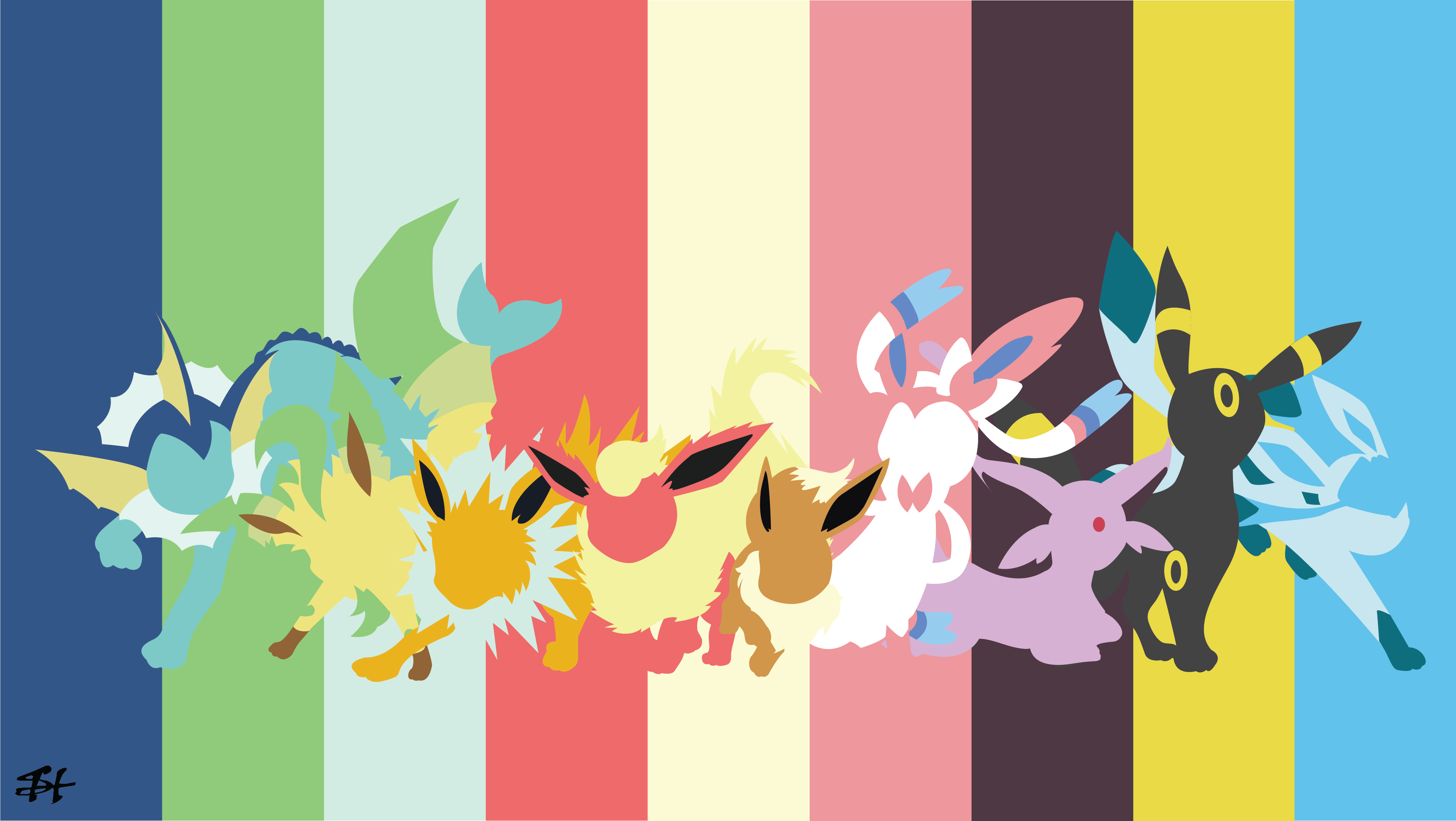 Anime 3832x2161 Pokémon minimalism colorful anime