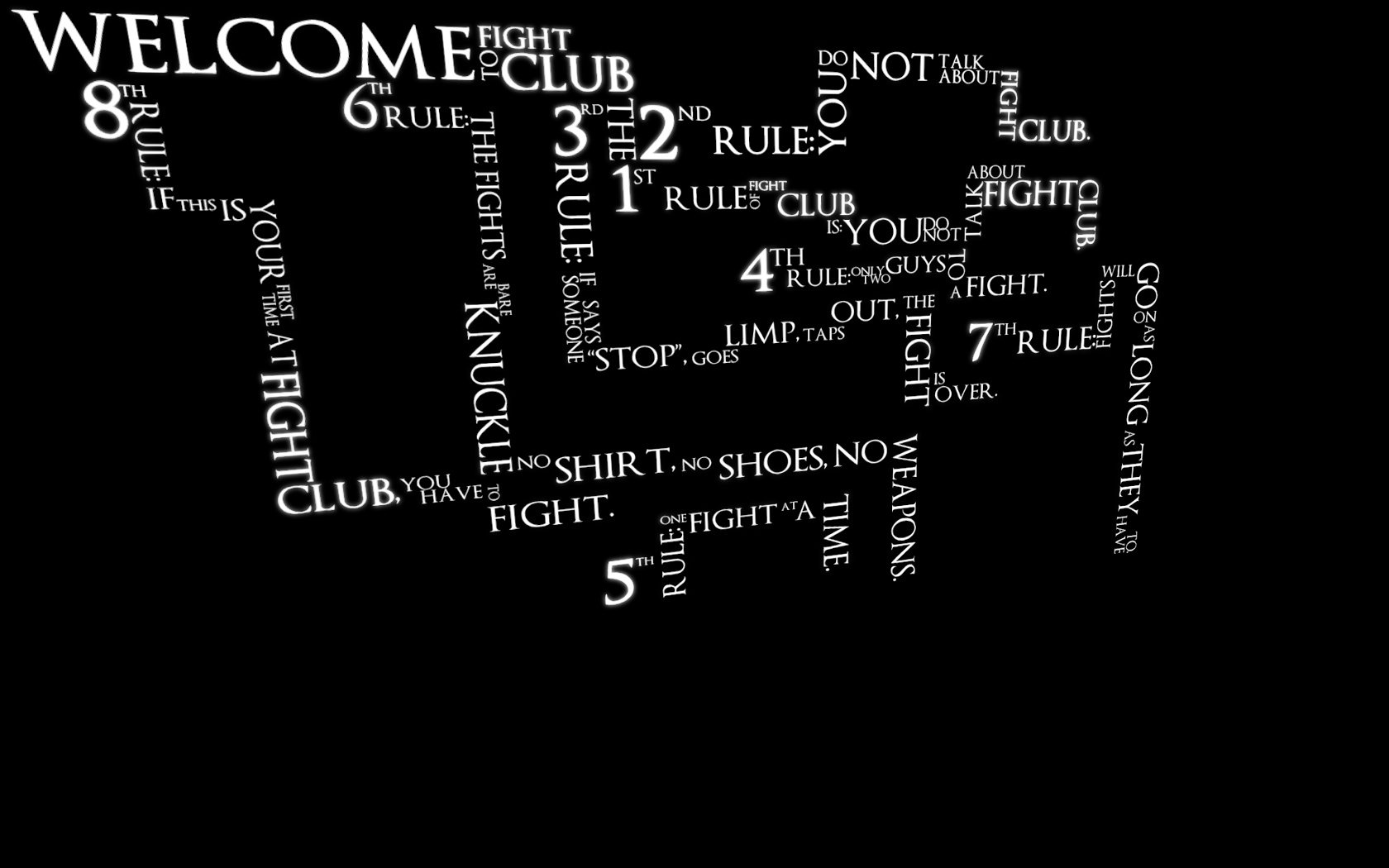 General 1680x1050 Fight Club quote movies numbers minimalism