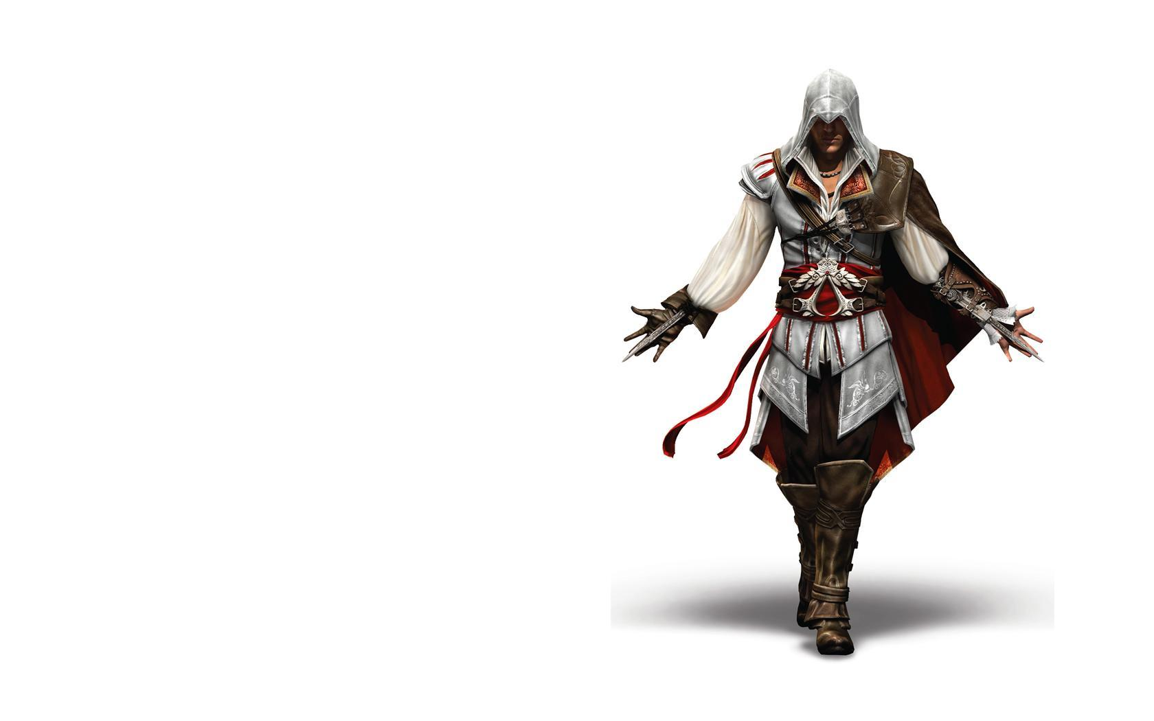General 1680x1050 Ezio Auditore da Firenze video games white background simple background PC gaming video game men hoods video game characters