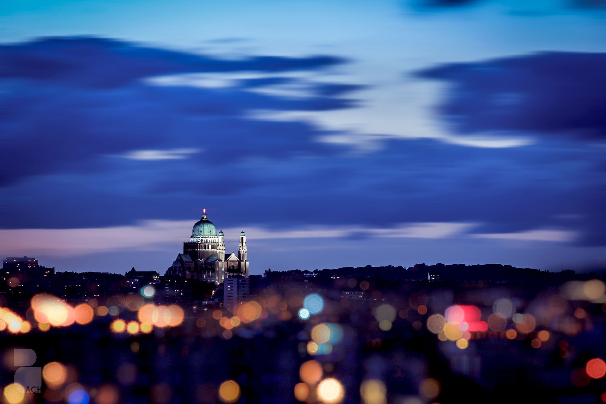 General 2000x1333 bokeh cityscape skyline clouds Brussels Belgium night architecture Europe cathedral 500px