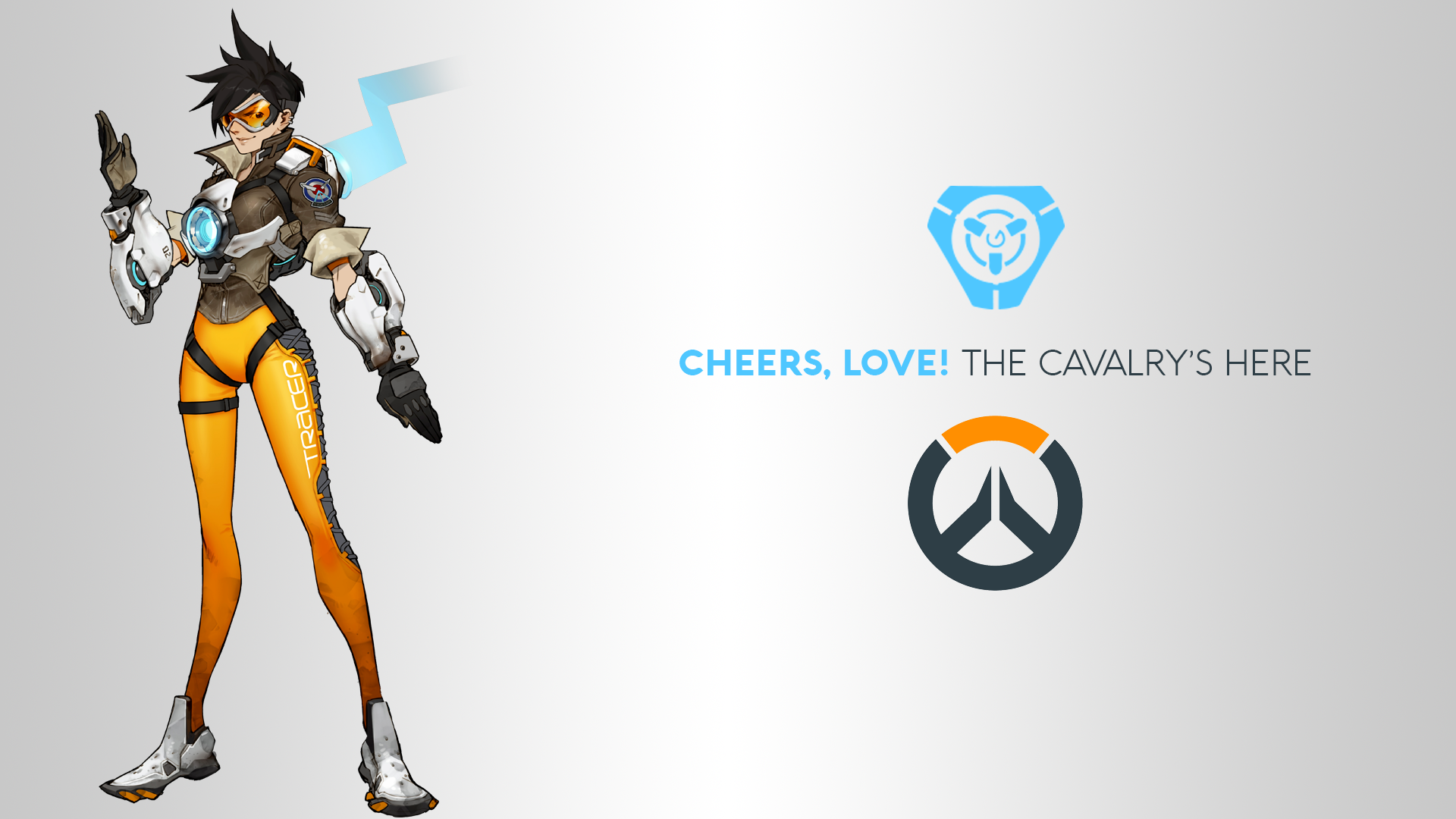 General 1920x1080 Blizzard Entertainment Overwatch video games logo DXHHH101 (Author) Tracer (Overwatch) video game characters video game girls PC gaming simple background