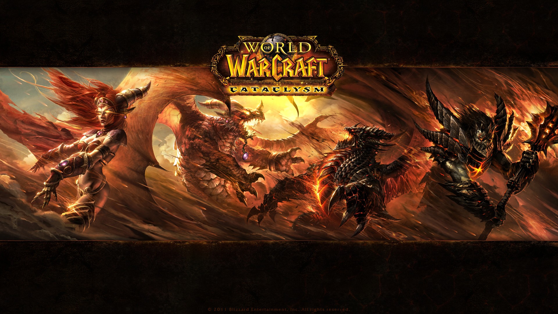 General 1920x1080 Blizzard Entertainment Warcraft World of Warcraft Deathwing Alexstrasza World of Warcraft: Cataclysm PC gaming video game art