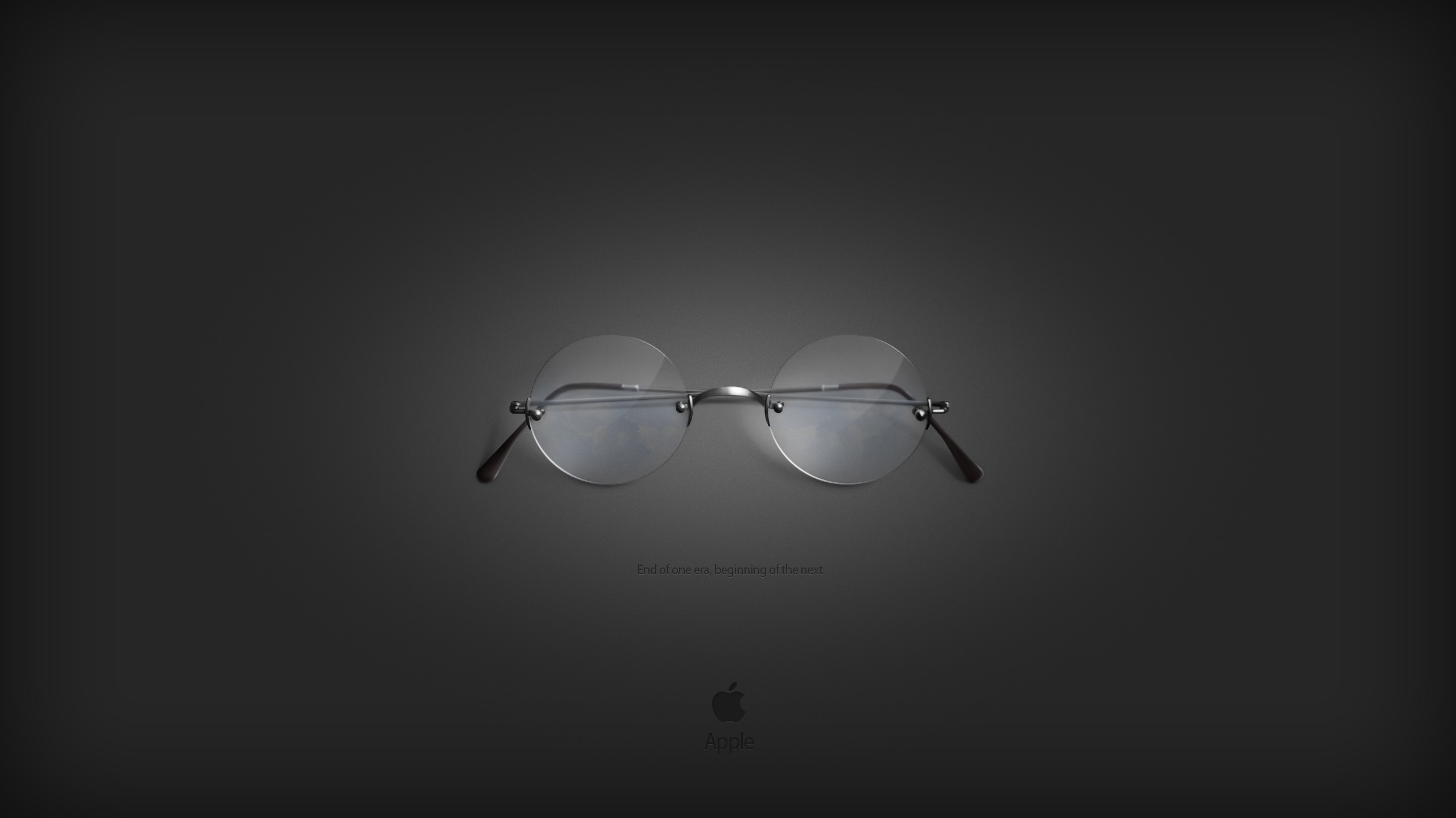 General 2560x1440 Steve Jobs goggles gray apples minimalism Apple Inc. gray background simple background text digital art logo