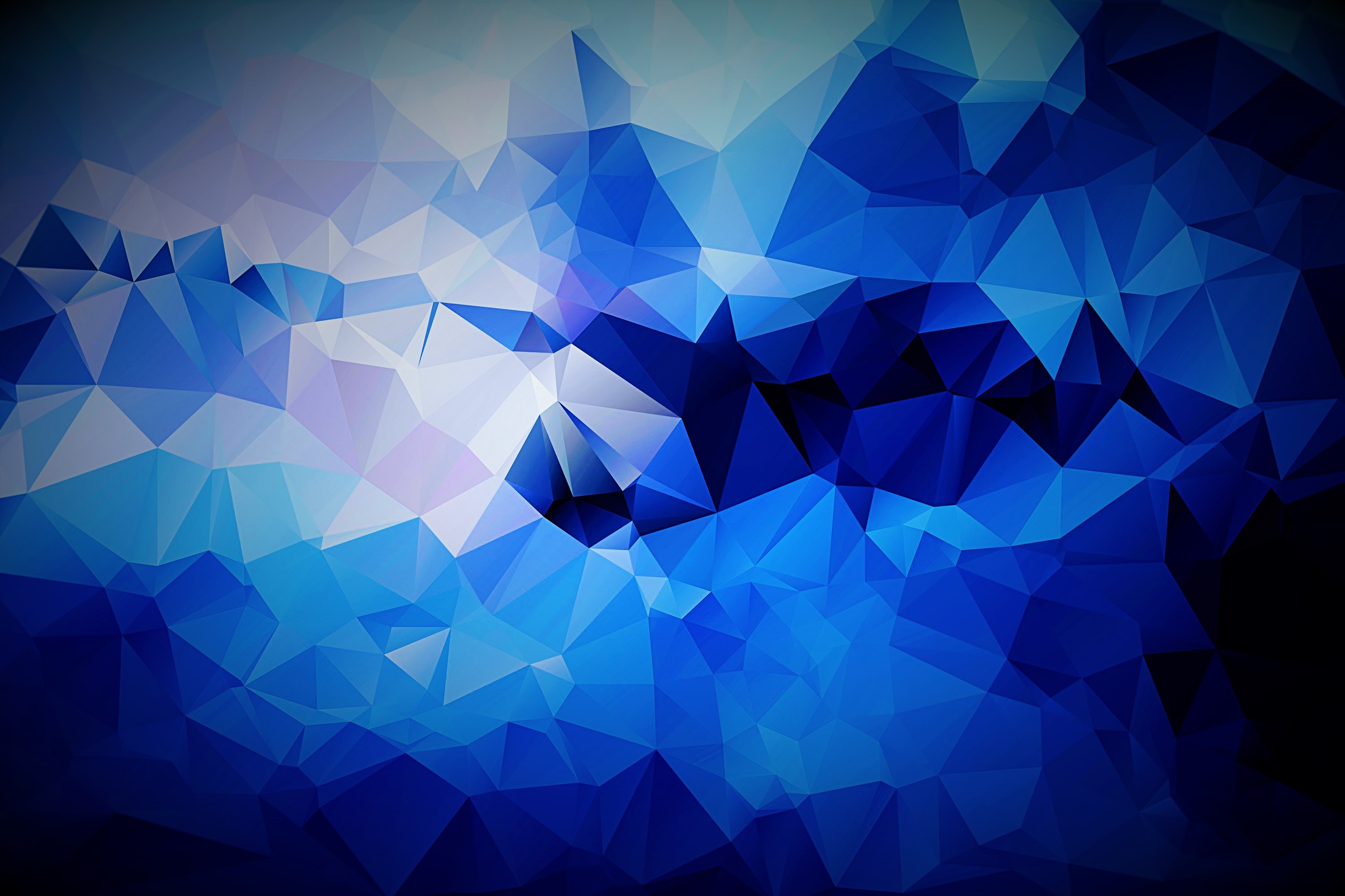 General 3000x2000 blue abstract dark black polygon art digital art texture