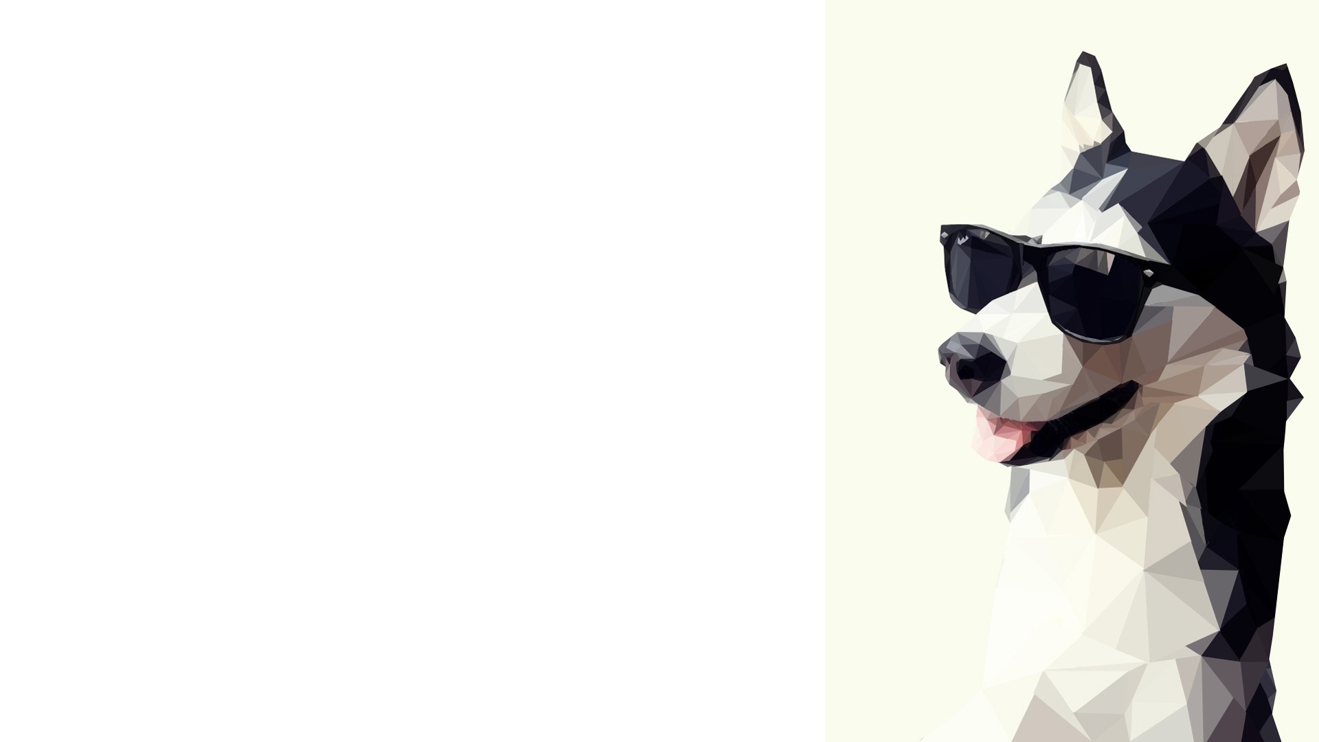 General 1920x1080 low poly artwork simple background dog animals mammals sunglasses white background digital art