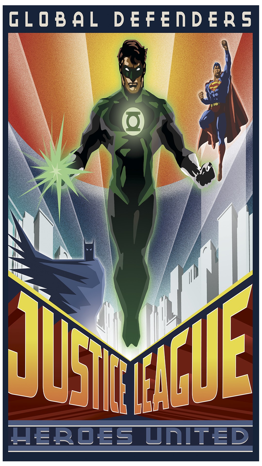 General 1080x1920 Justice League men Batman logo Superman Green Lantern vintage banner superhero The Flash