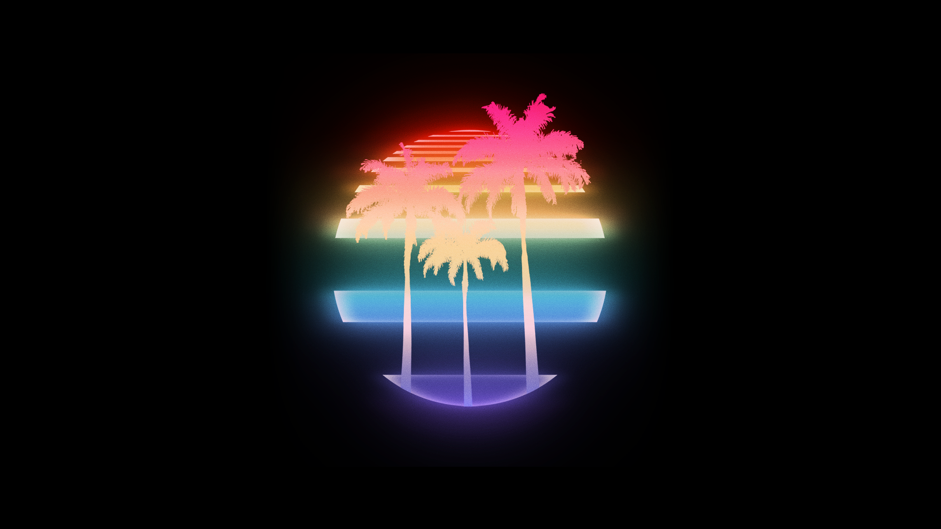 General 1920x1080 VHS palm trees 1980s New Retro Wave retro style vintage sunset vaporwave neon Grand Theft Auto: Vice City digital art minimalism video games