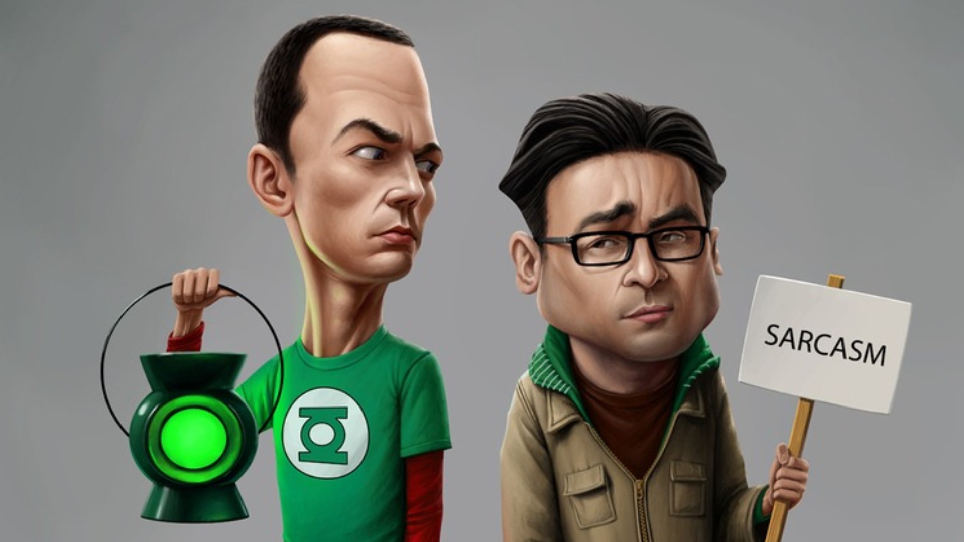 General 1920x1080 The Big Bang Theory sarcasm HUMOR Sheldon Cooper Leonard Hofstadter TV series gray background