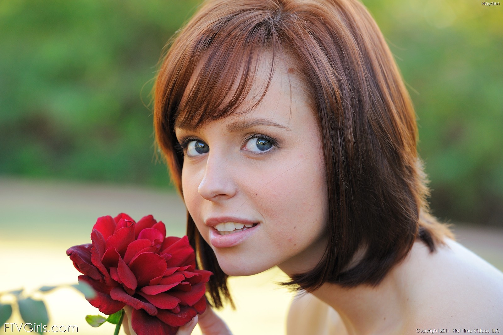 Women Pornstar Redhead Short Hair Hayden Winters Face Looking At Viewer Women Outdoors