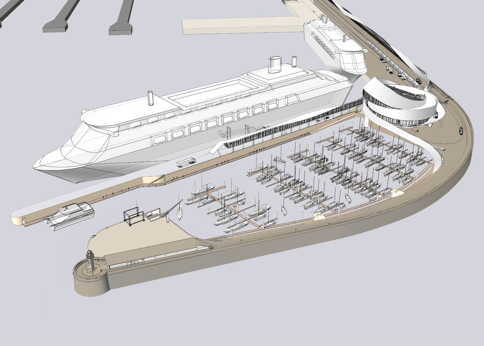 General 1600x1142 CGI digital art harbor ship vehicle cruise ship architecture
