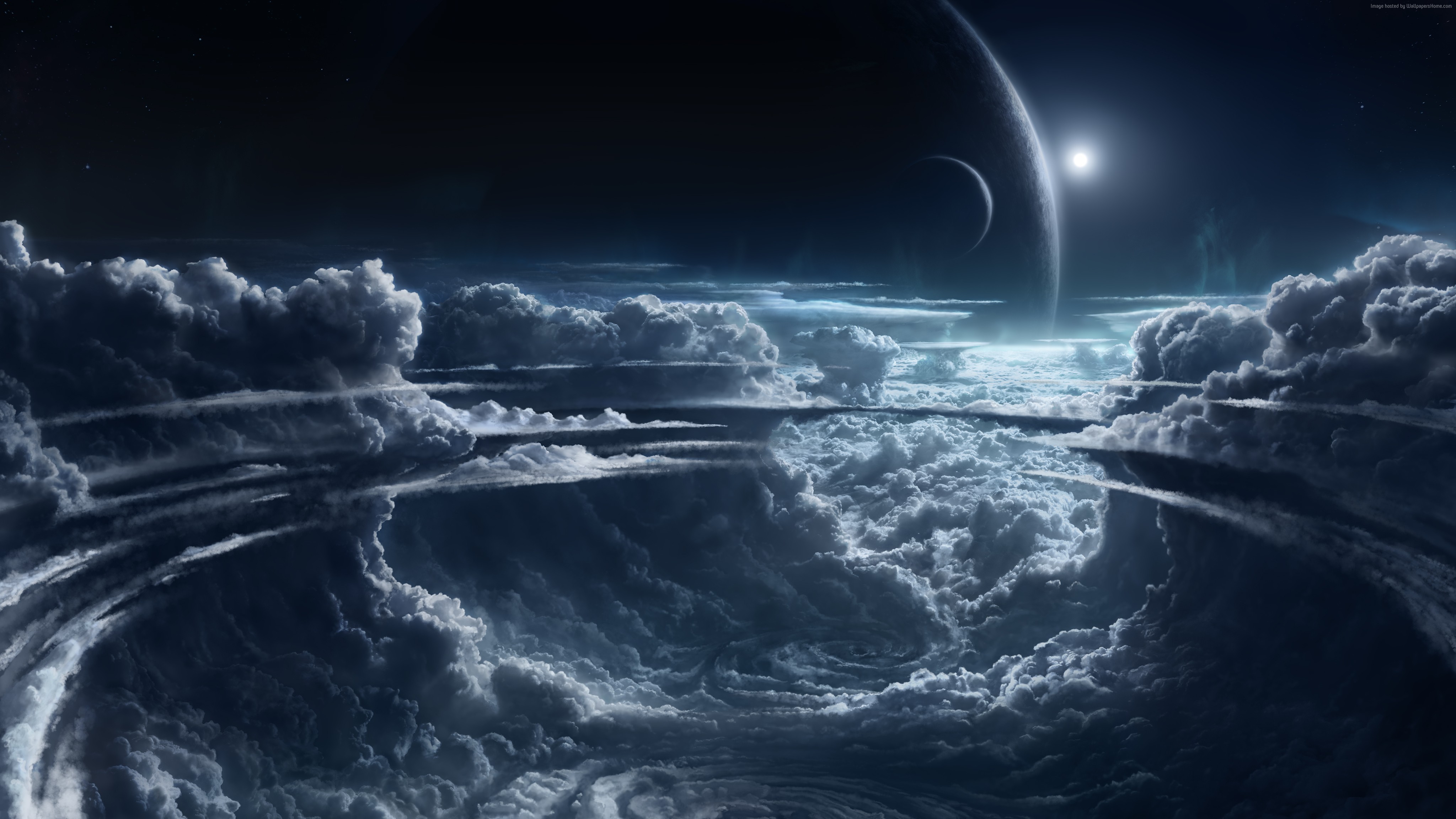 General 4096x2304 clouds science fiction planet space space art digital art