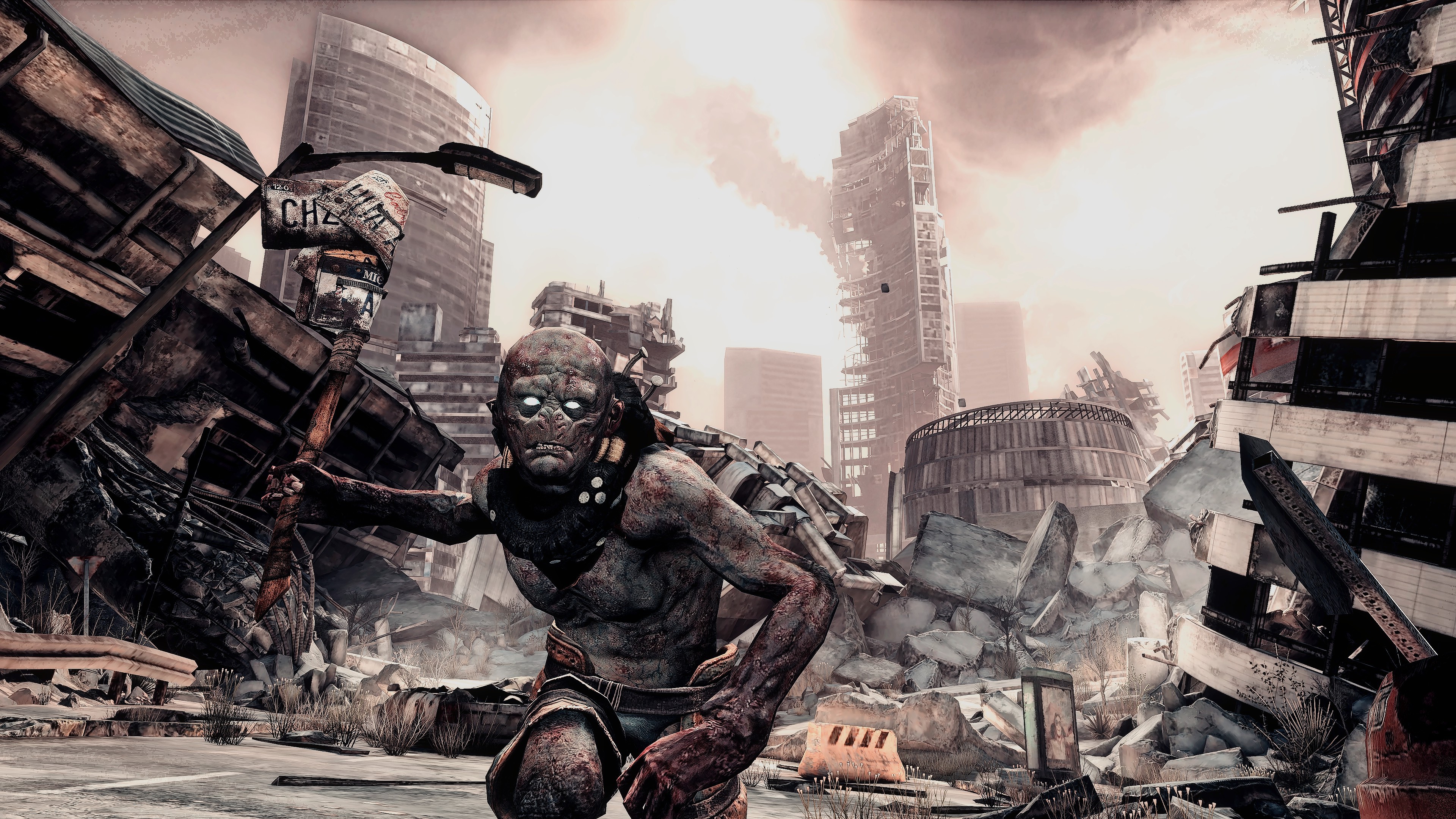 General 3840x2160 Mutant apocalyptic ruins creature science fiction futuristic digital art