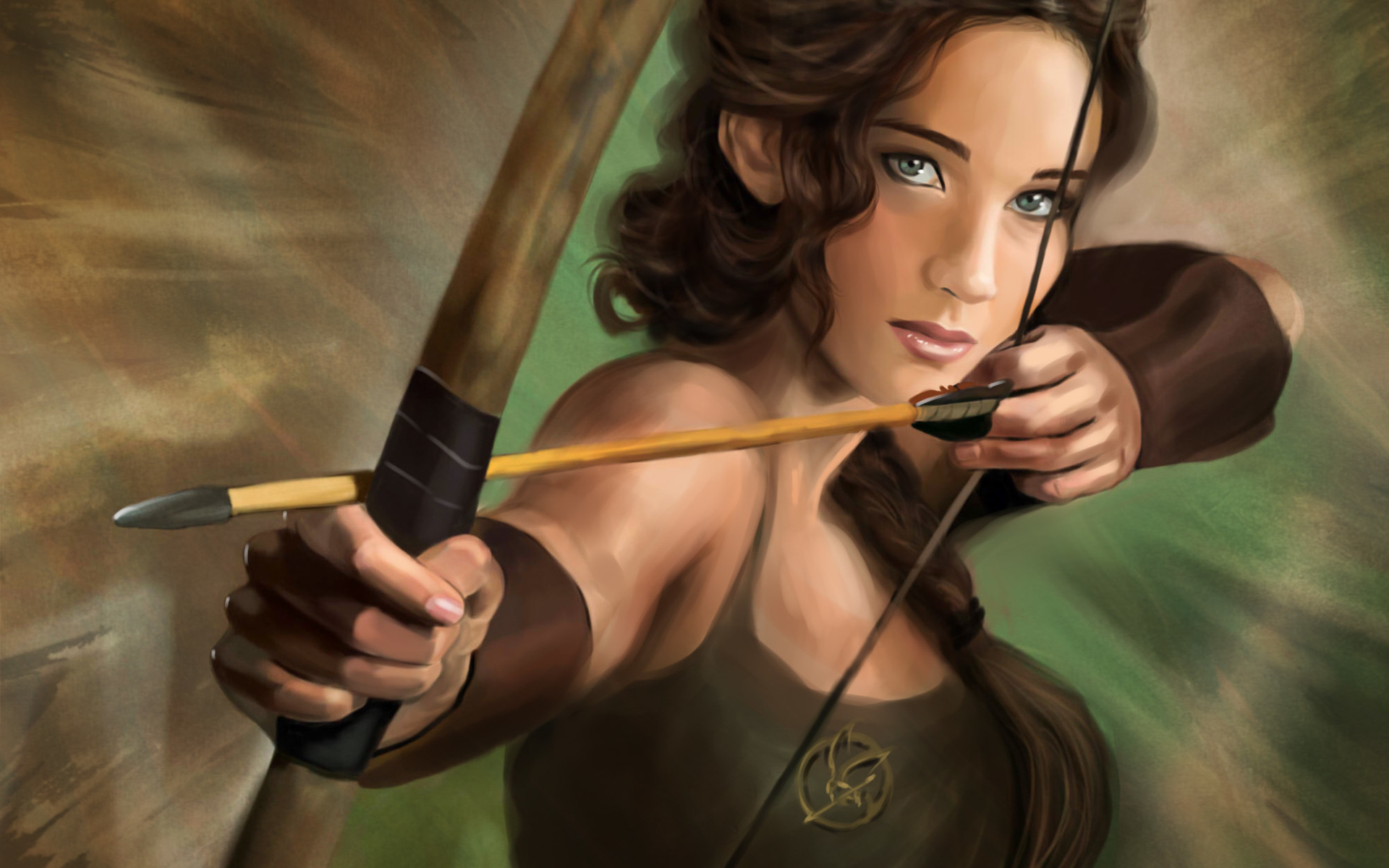 General 1920x1200 women archer The Hunger Games artwork bokeh books Book characters