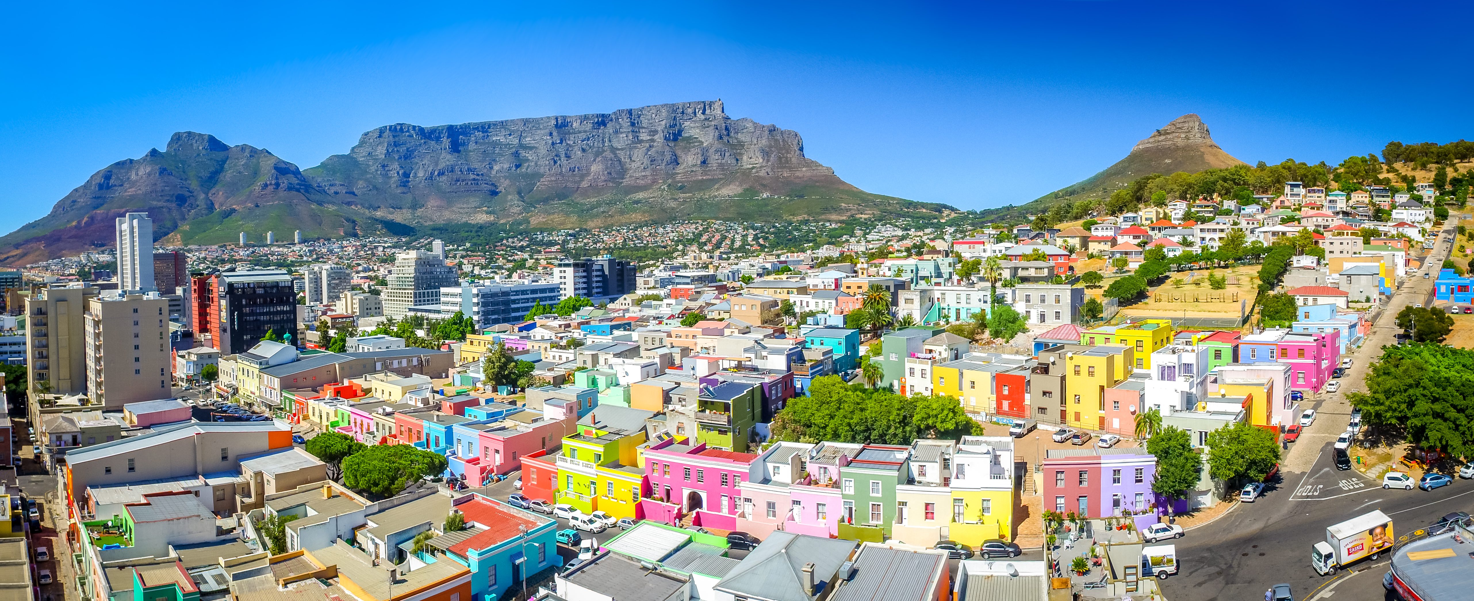 General 5127x2092 Cape Town mountains Table Mountain city building South Africa colorful cityscape road