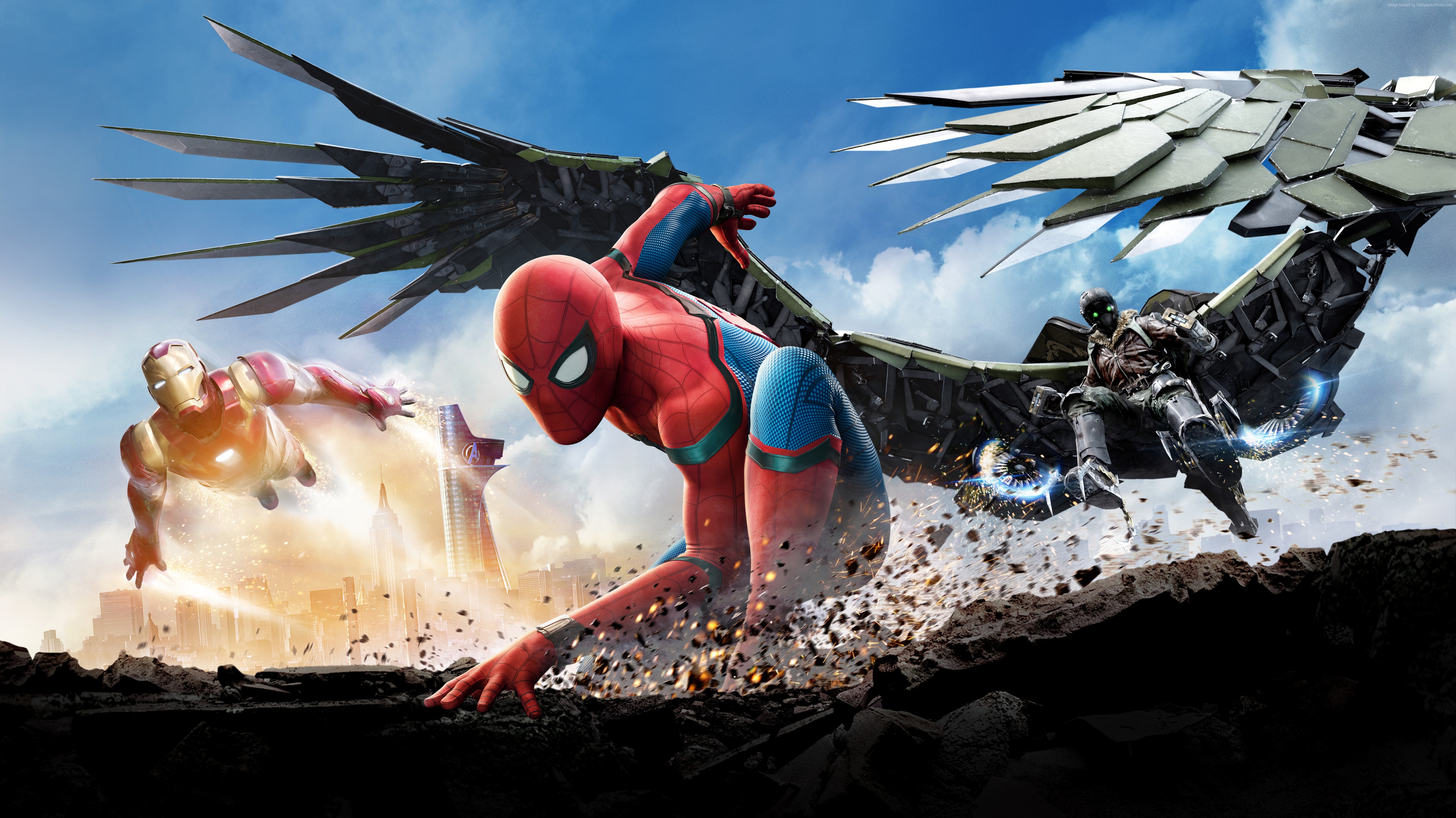 General 5120x2880 Spider-Man Iron Man superhero Spider-Man: Homecoming digital art