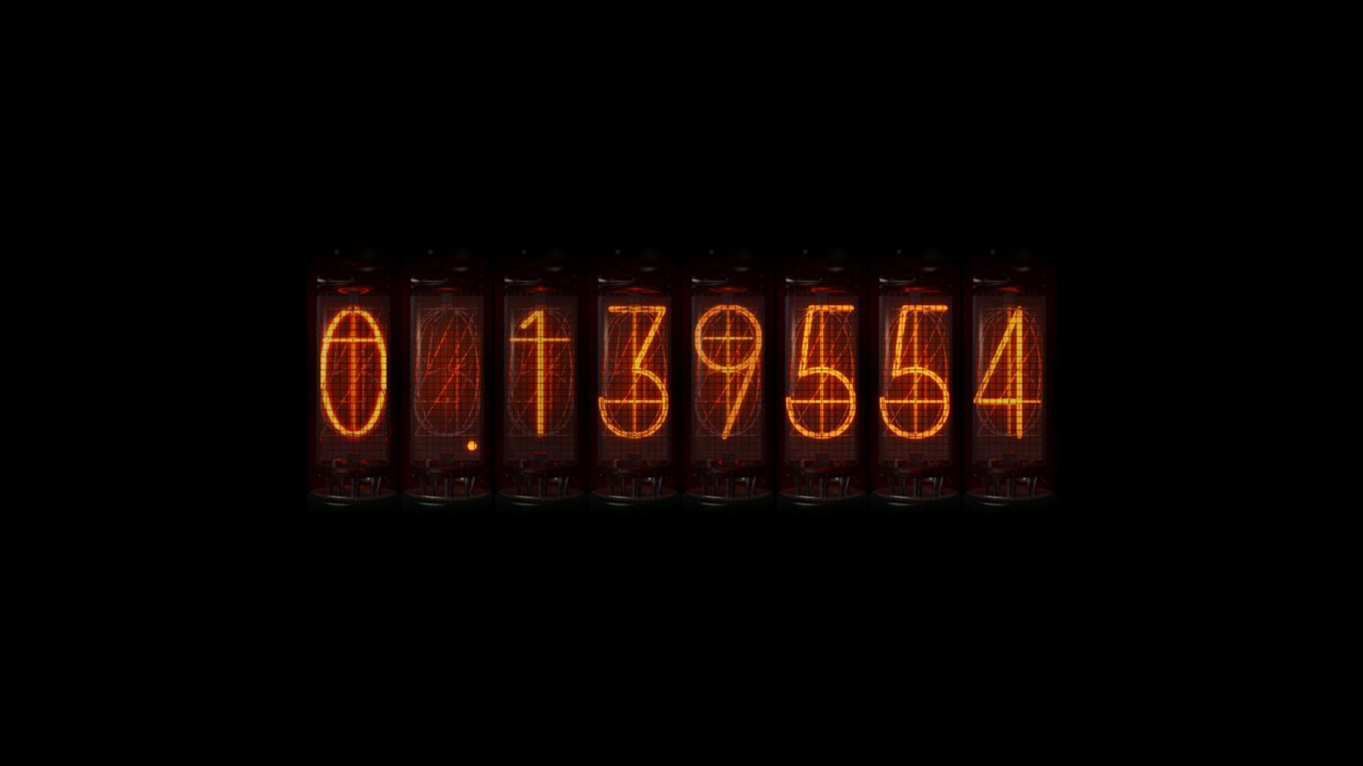 Anime 1920x1080 Steins;Gate simple background numbers Nixie Tubes time travel divergence meter anime black background