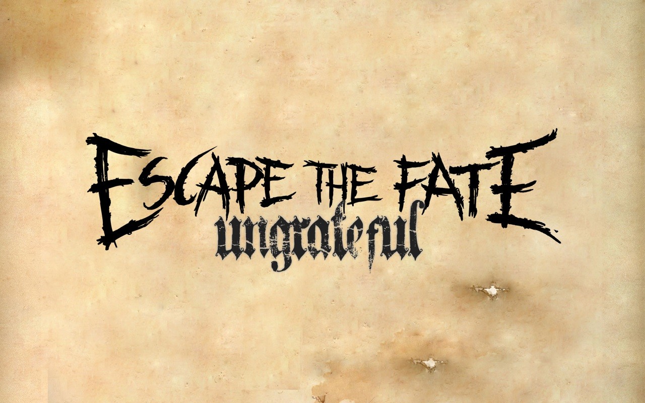 General 1280x800 Escape The Fate metalcore band band logo music beige background typography simple background