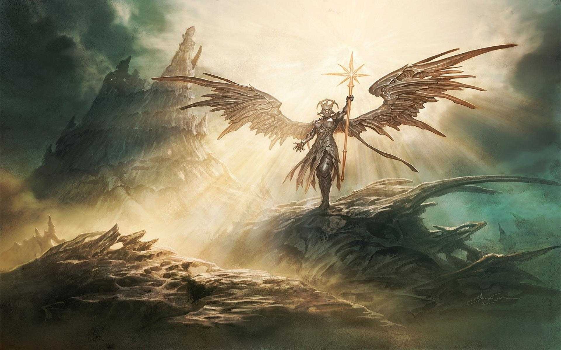 General 1920x1200 fantasy art angel Magic: The Gathering wings Trading Card Games artwork