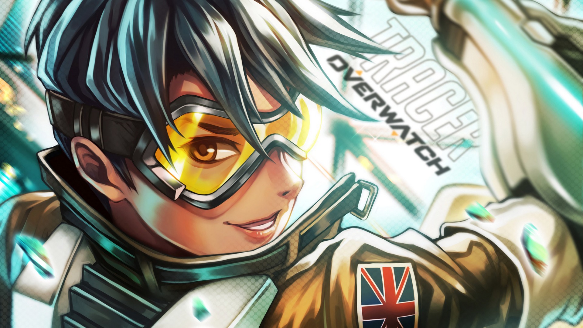 General 1920x1080 Overwatch Tracer (Overwatch) PC gaming artwork video game characters women