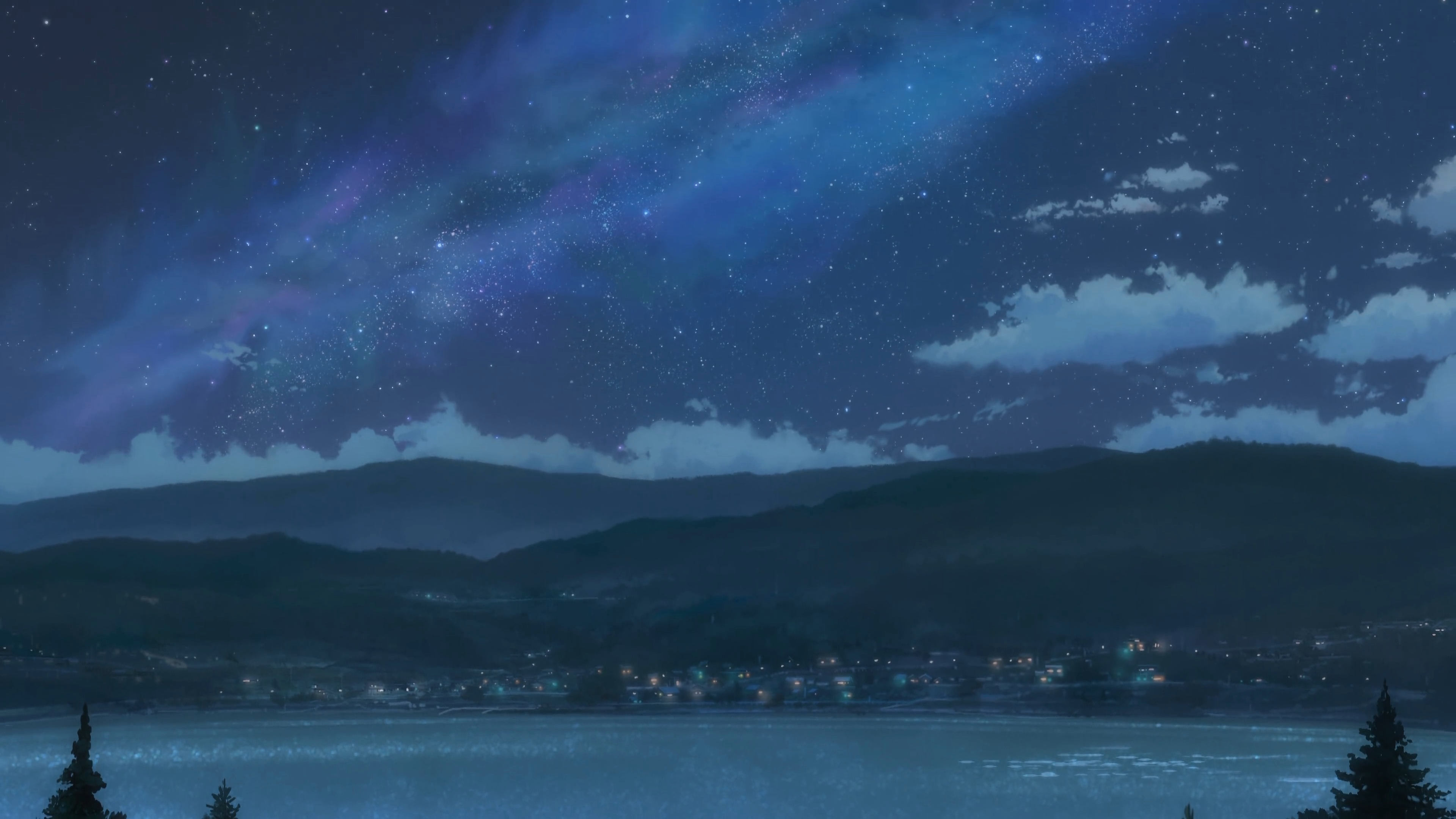 Anime 3840x2160 Makoto Shinkai  Kimi no Na Wa anime landscape night blue
