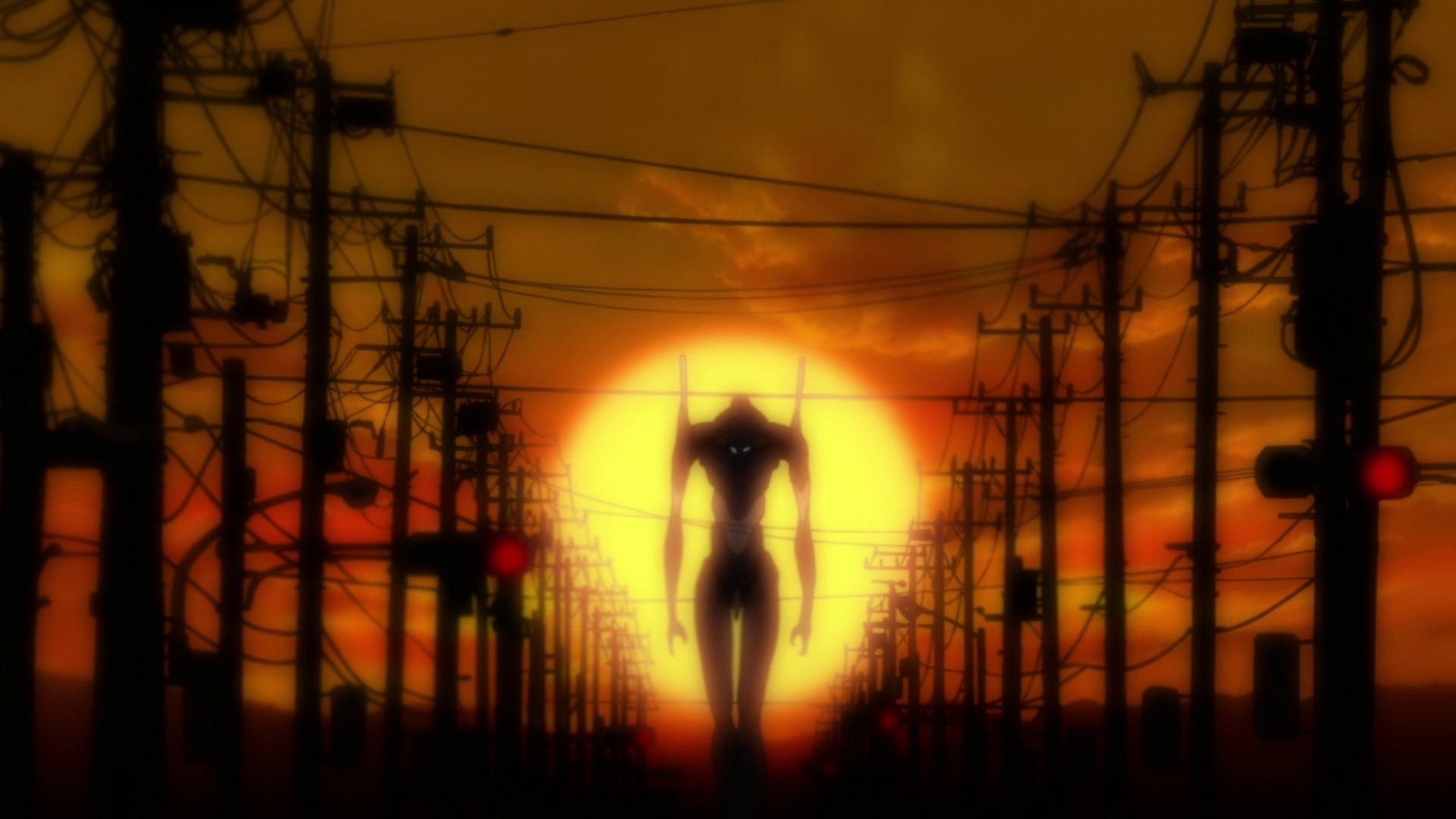 Anime 1920x1080 anime Neon Genesis Evangelion power lines