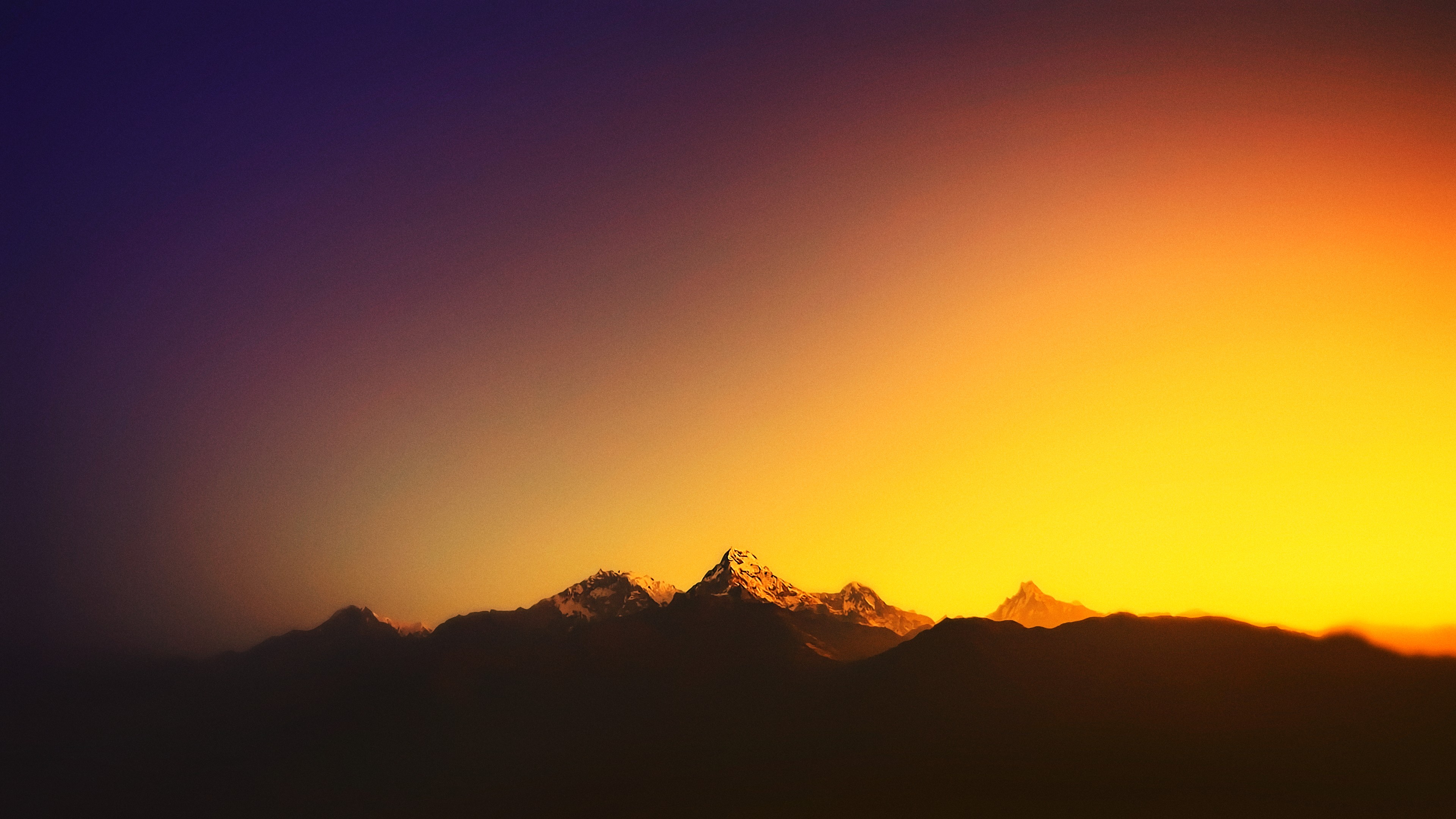 General 3840x2160 landscape mountains sunlight blurred Nepal Himalayas