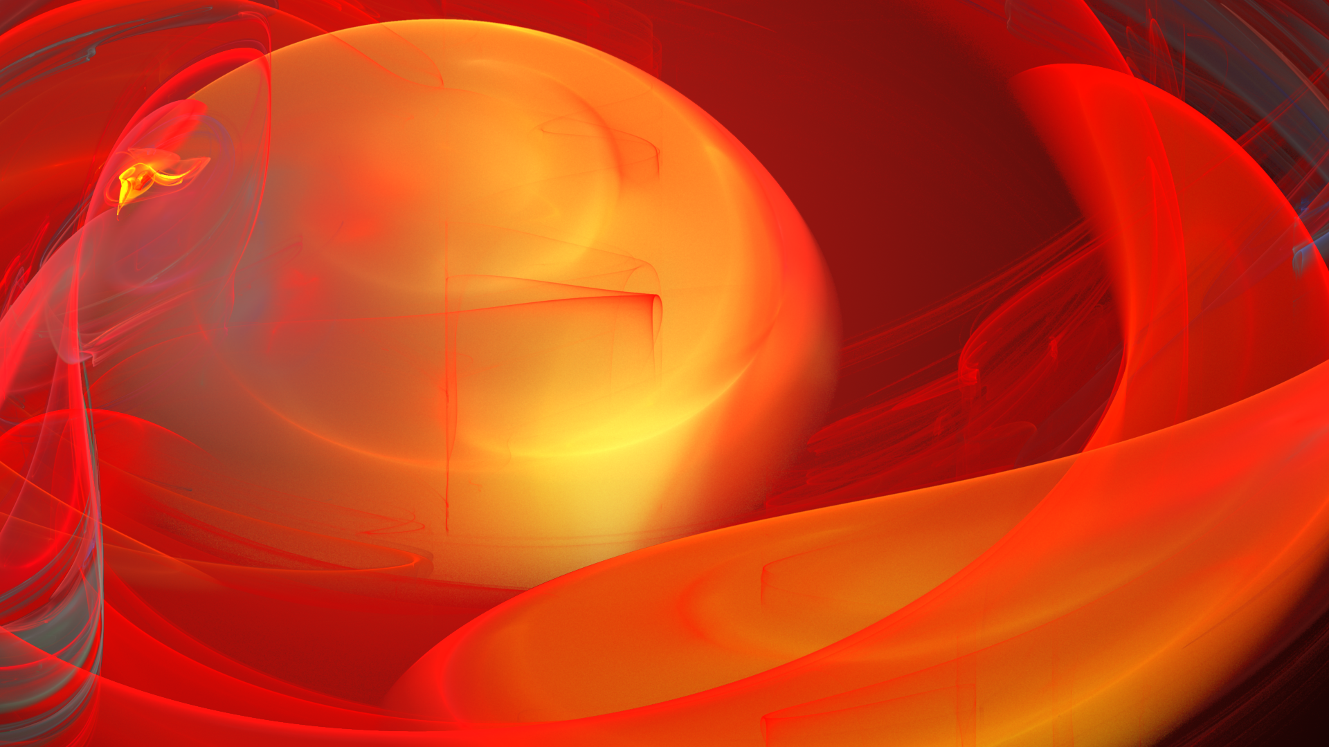 General 1920x1080 fractal Apophysis abstract shapes red orange digital art