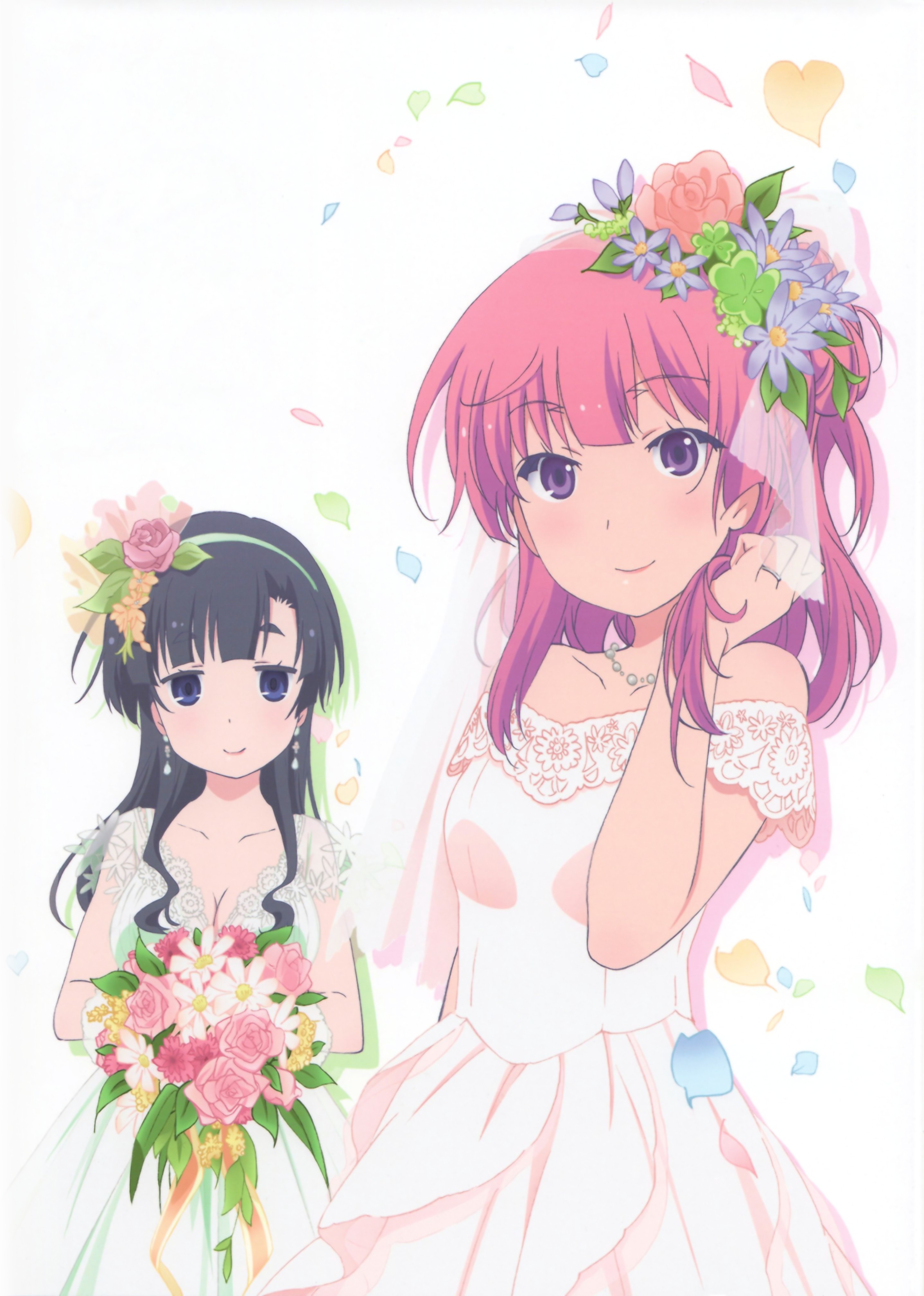 Anime 2878x4036 Ore no Kanojo to Osananajimi ga Shuraba Sugiru anime girls Akishino Himeka Fuyuumi Ai