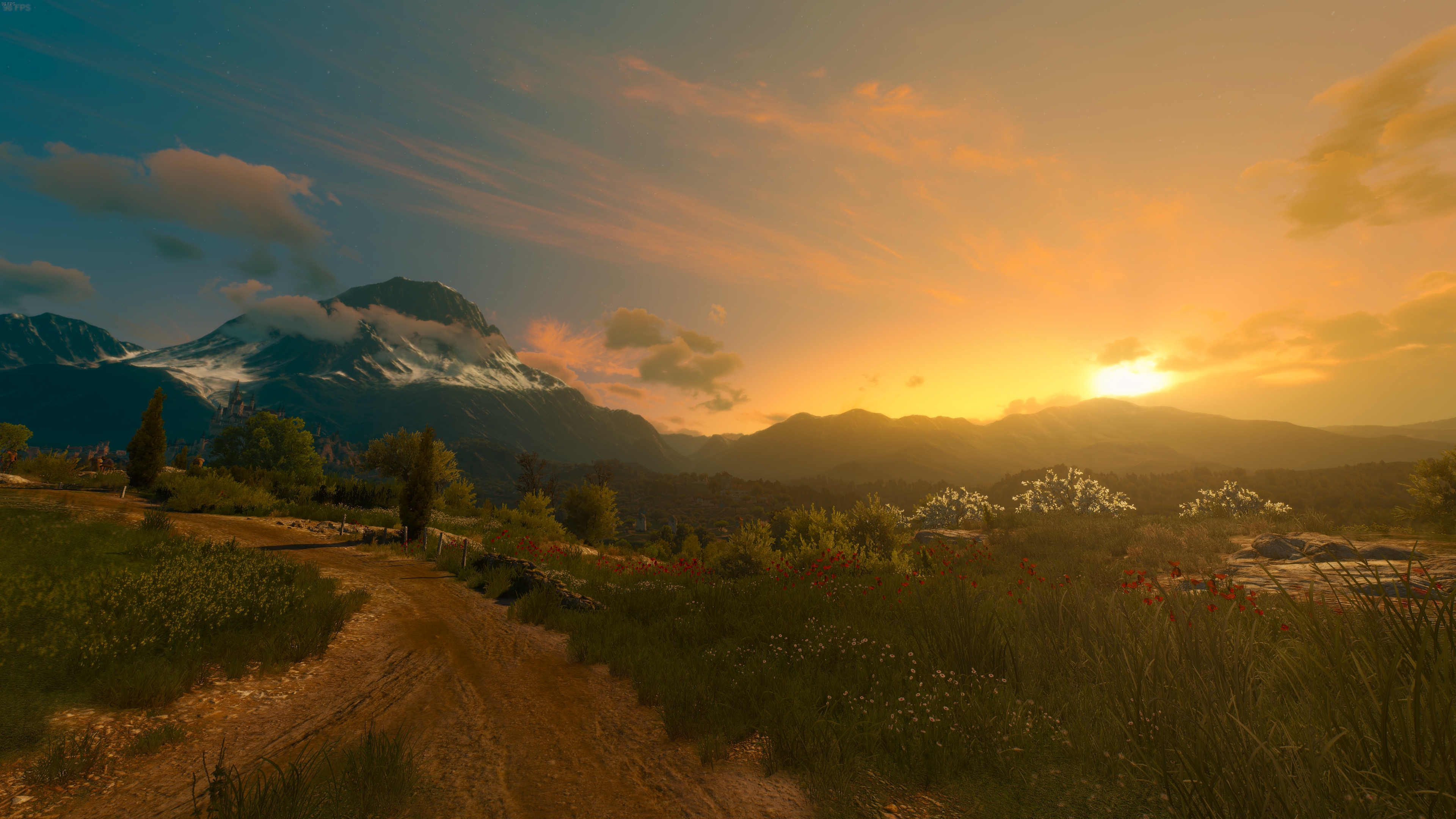 General 3840x2160 The Witcher 3: Wild Hunt 4K sunset The Witcher CD Projekt RED video games The Witcher 3: Wild Hunt - Blood and Wine
