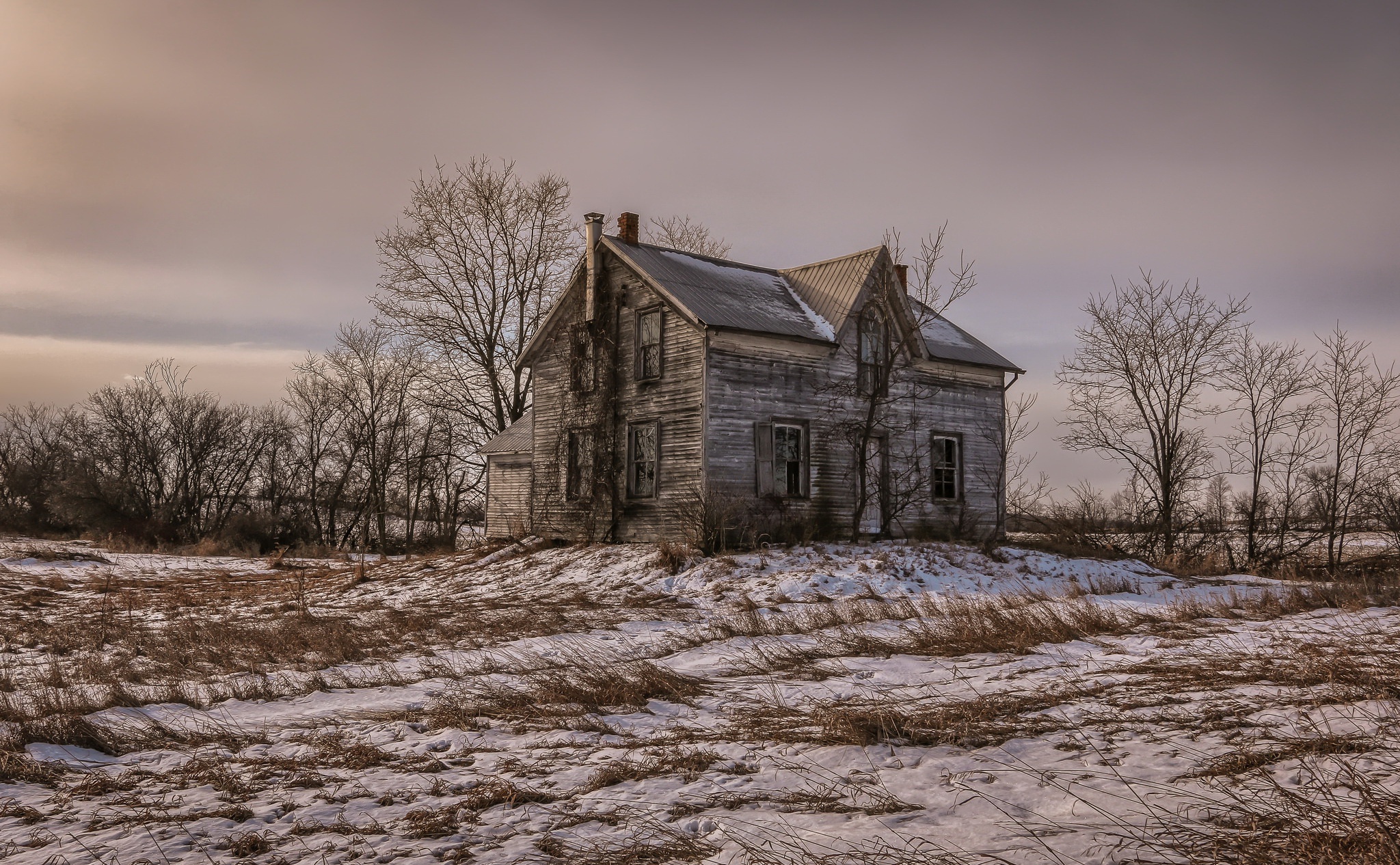 General 2048x1266 landscape old house winter abandoned snow nature field