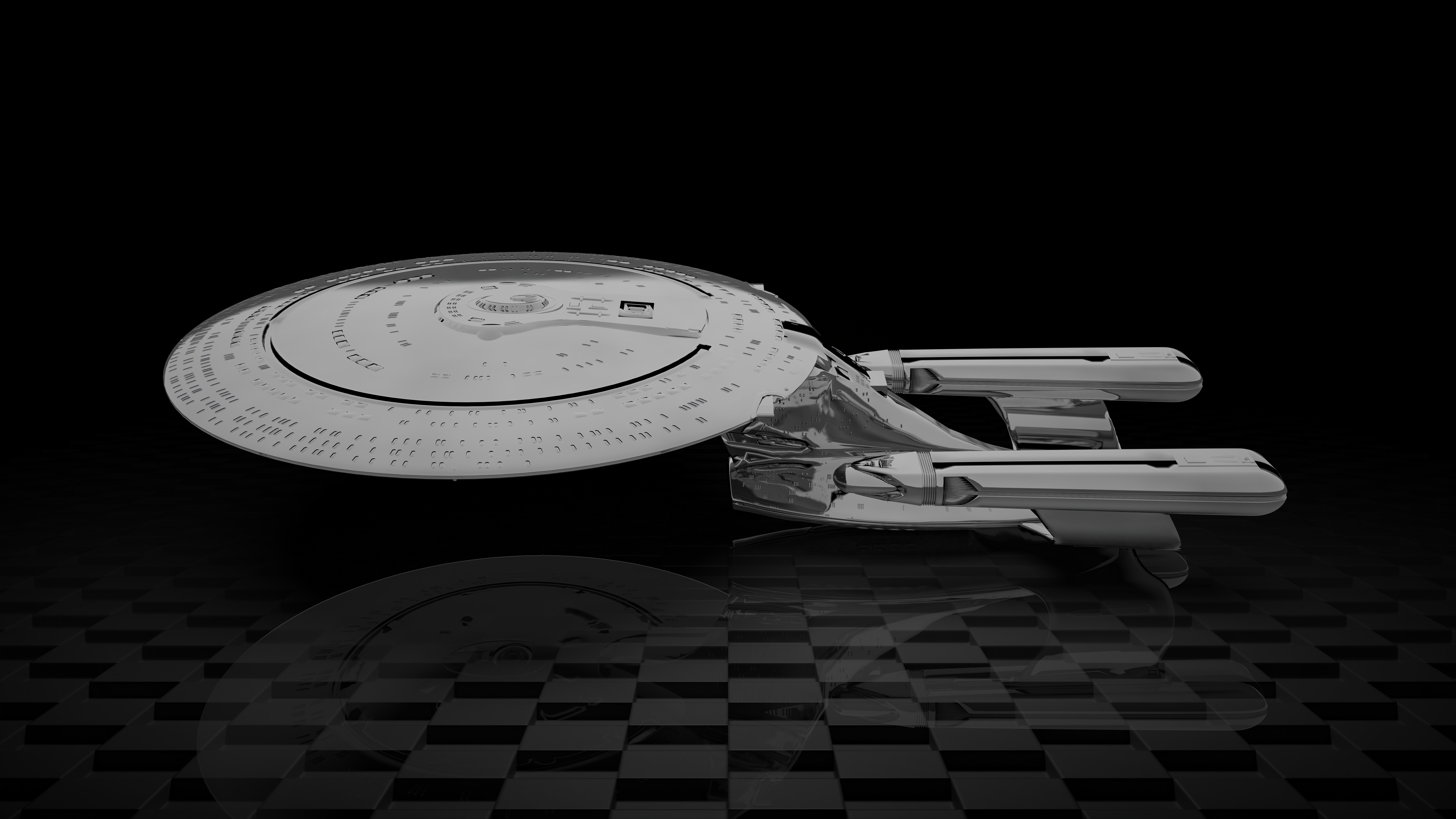 General 7680x4320 Star Trek Ships CGI Star Trek spaceship Galaxy Class Cruiser